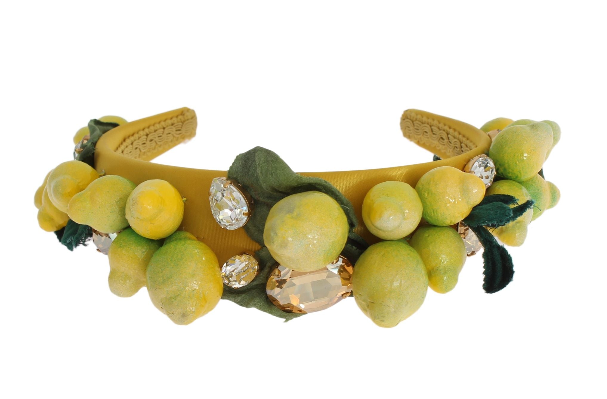 Yellow Lemons Sicily Crystal Diadem Tiara Headband - ventzia