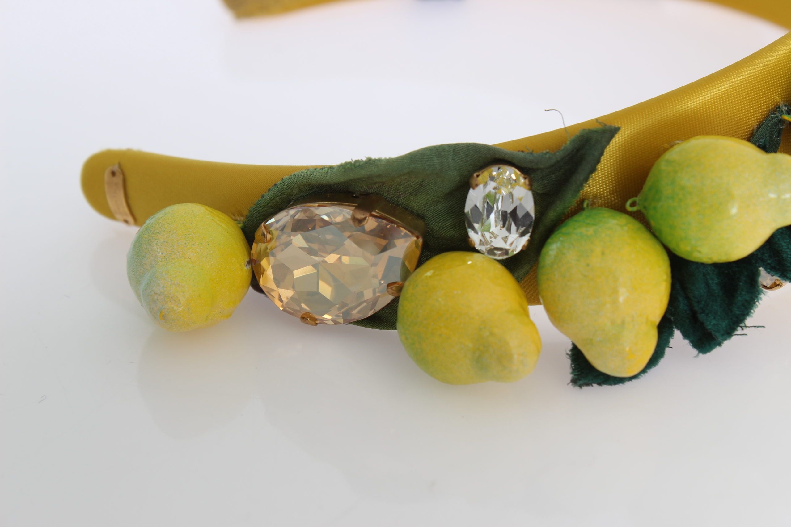 Yellow Lemons Sicily Crystal Diadem Tiara Headband - ventzia