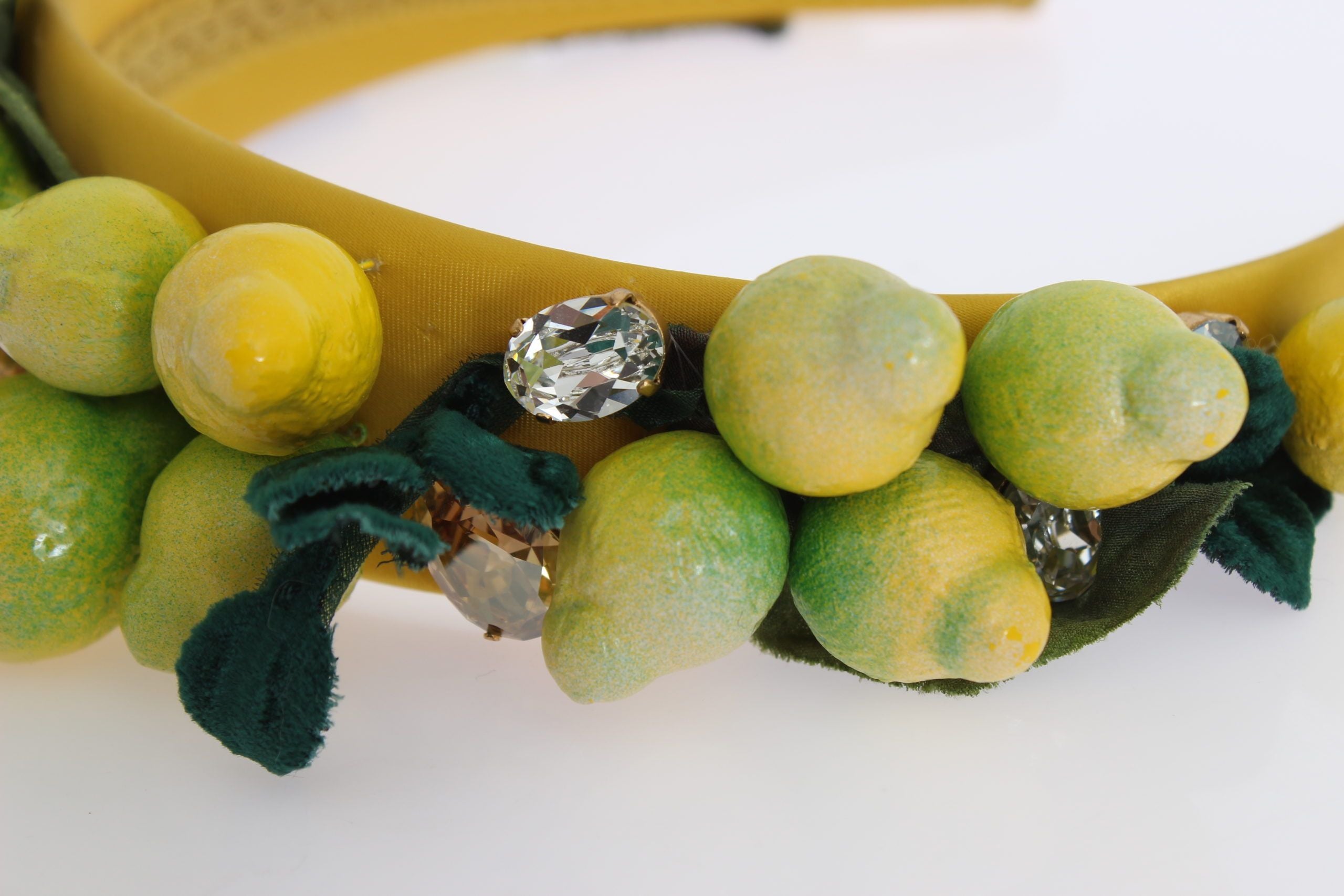 Yellow Lemons Sicily Crystal Diadem Tiara Headband - ventzia