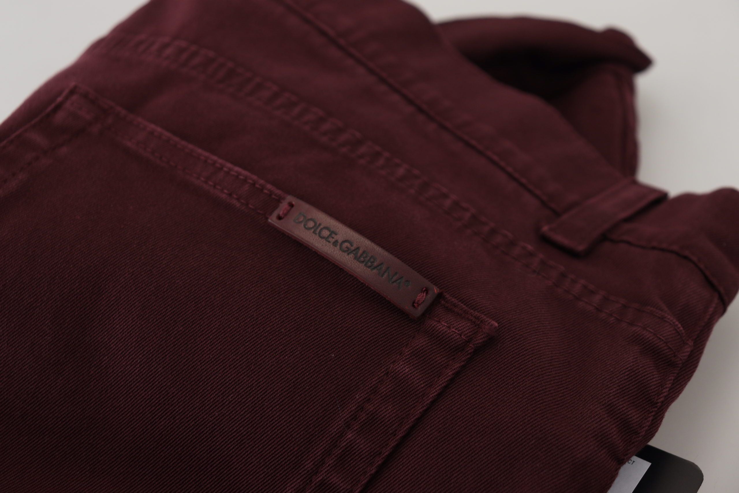 Bordeaux Cotton Stretch GOLD Denim Jeans - ventzia