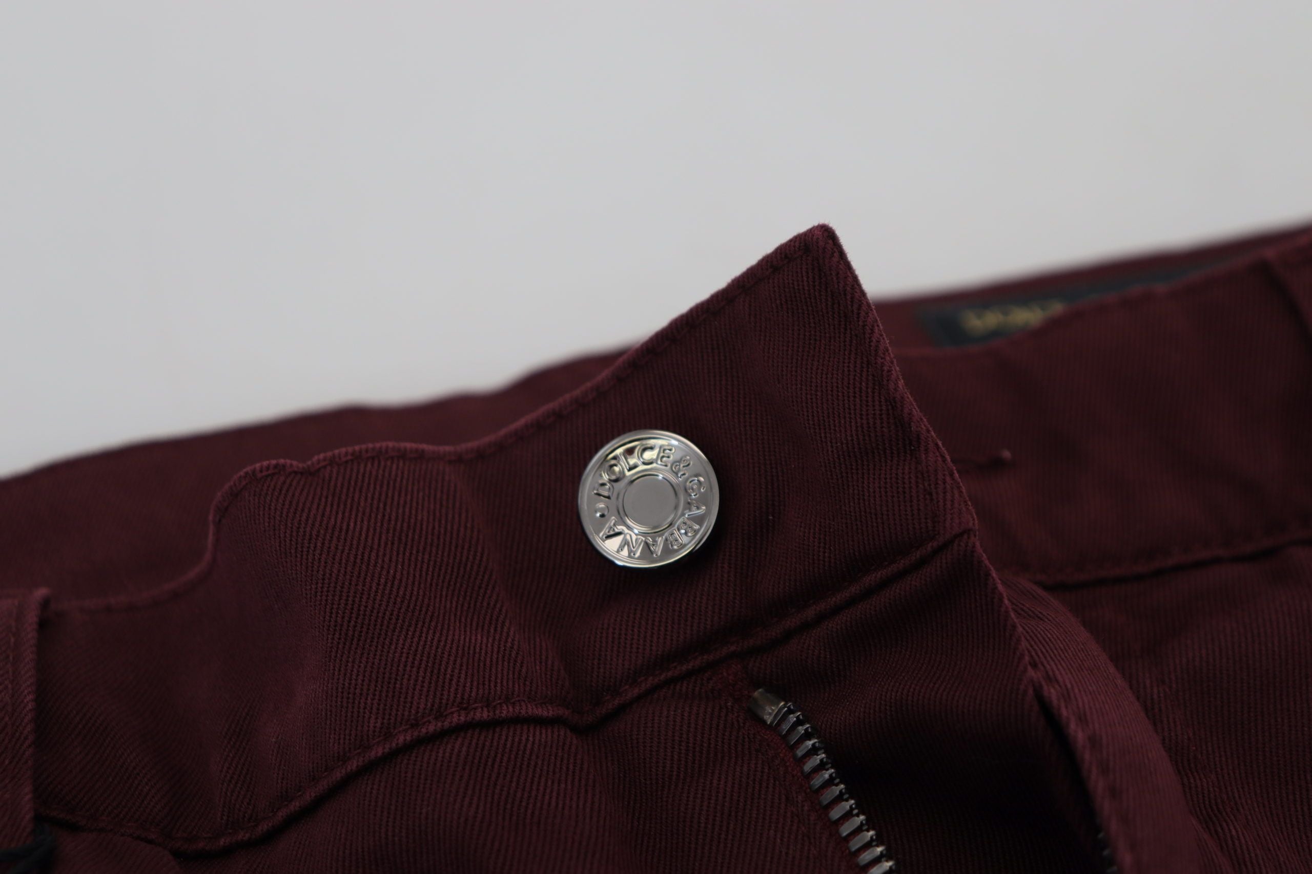 Bordeaux Cotton Stretch GOLD Denim Jeans - ventzia