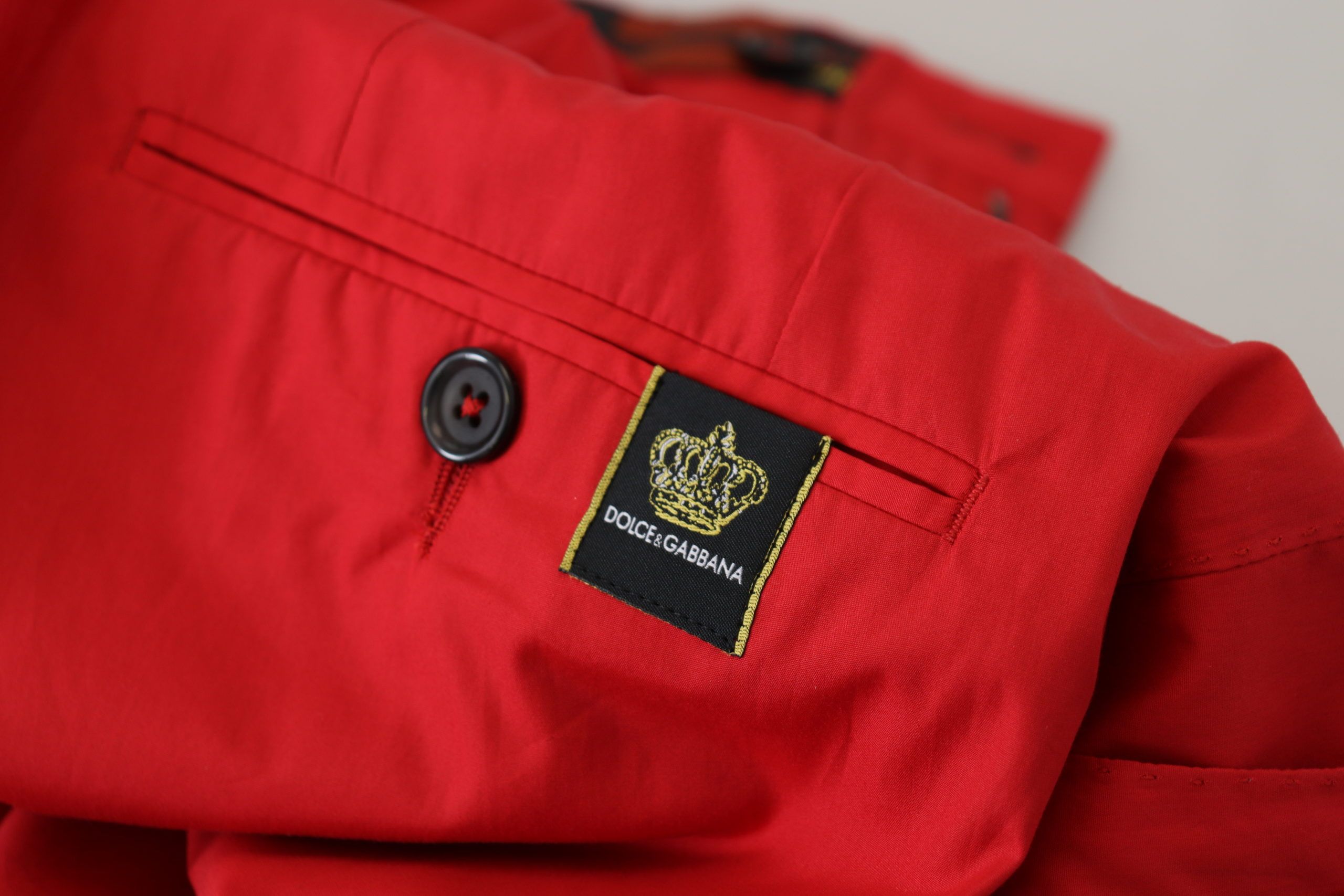 Red Cotton Slim Fit Trousers Chinos Pants - ventzia
