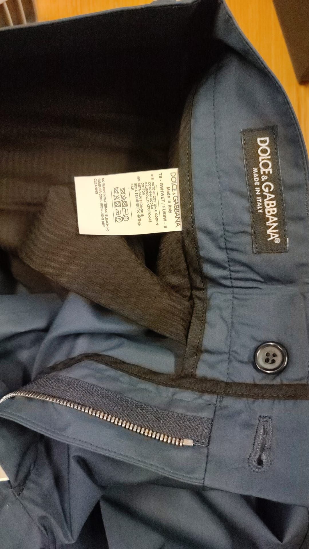 Blue Cotton Silk Trousers Chinos Pants - ventzia