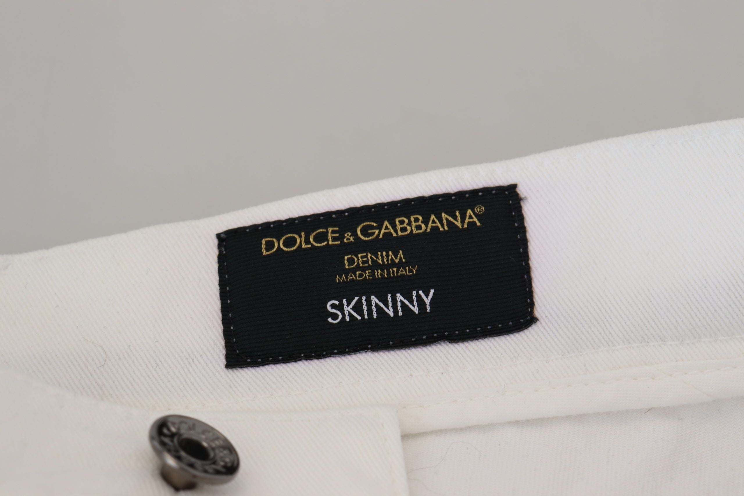 White Slim Skinny Stretch Cotton Denim Jeans - ventzia