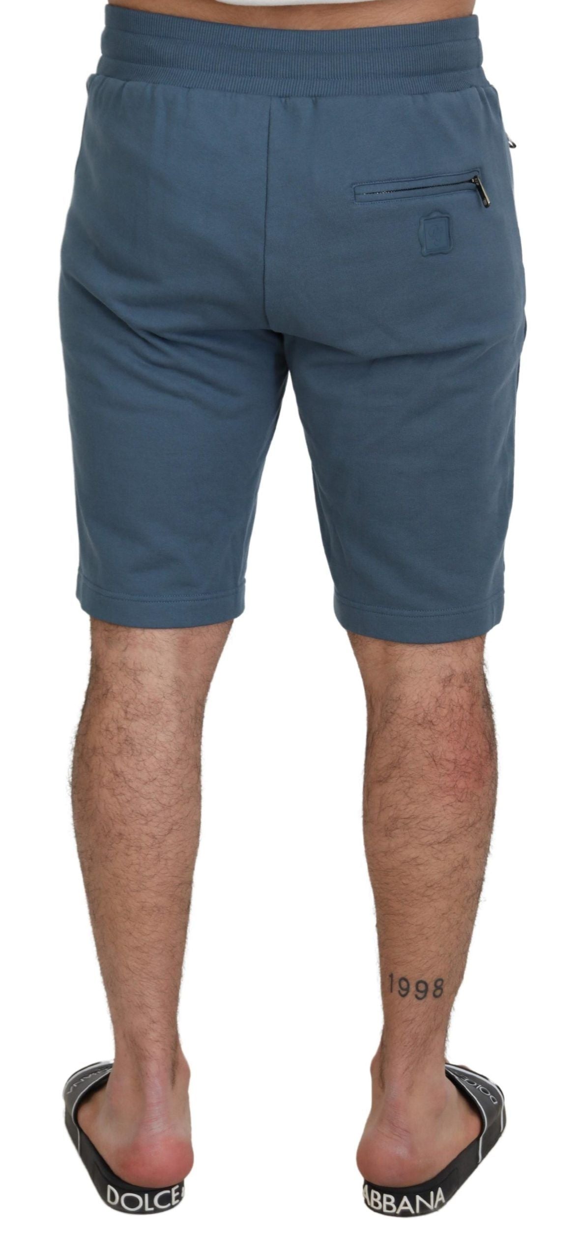 Blue Cotton Bermuda Casual Mens Shorts - ventzia