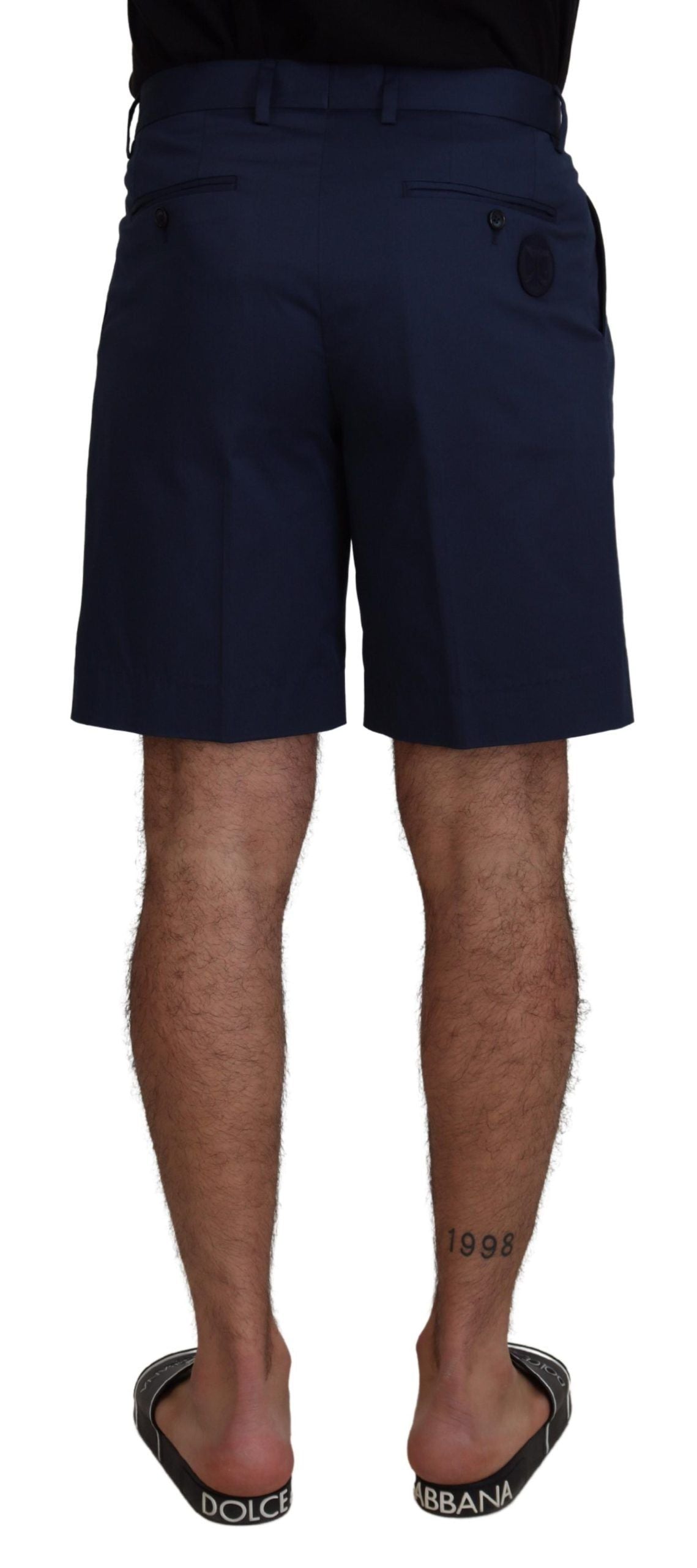 Blue Chinos Cotton Stretch Casual Shorts - ventzia