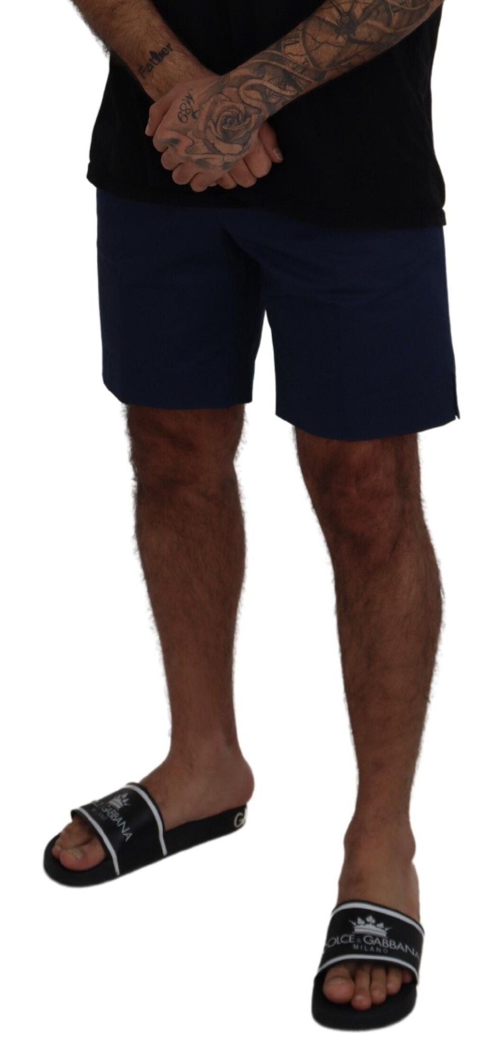 Blue Chinos Cotton Stretch Casual Shorts - ventzia