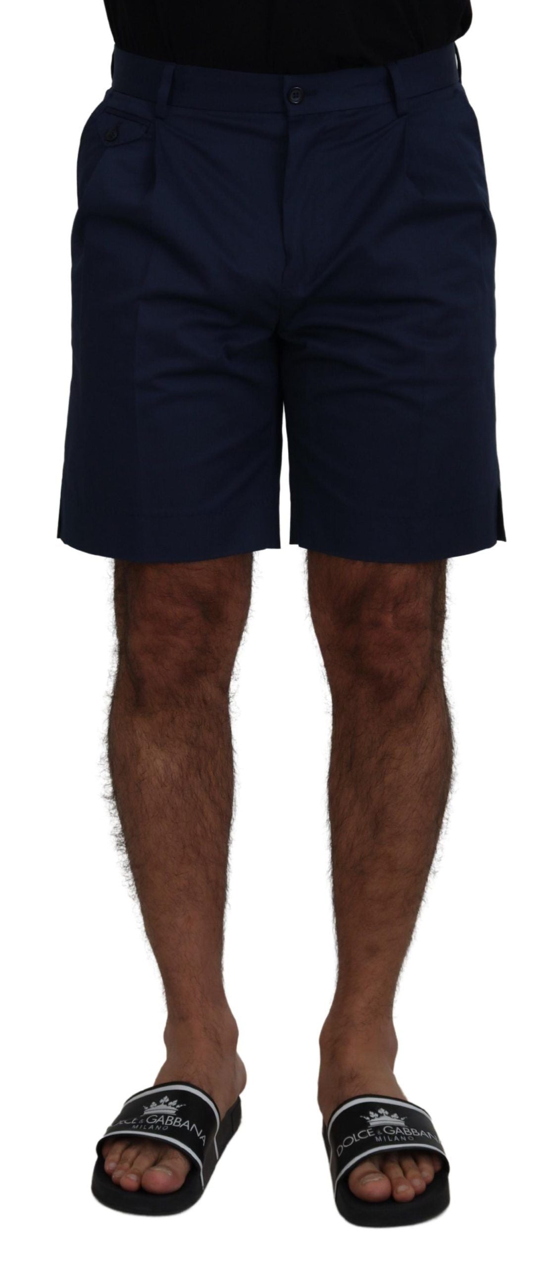 Blue Chinos Cotton Stretch Casual Shorts - ventzia