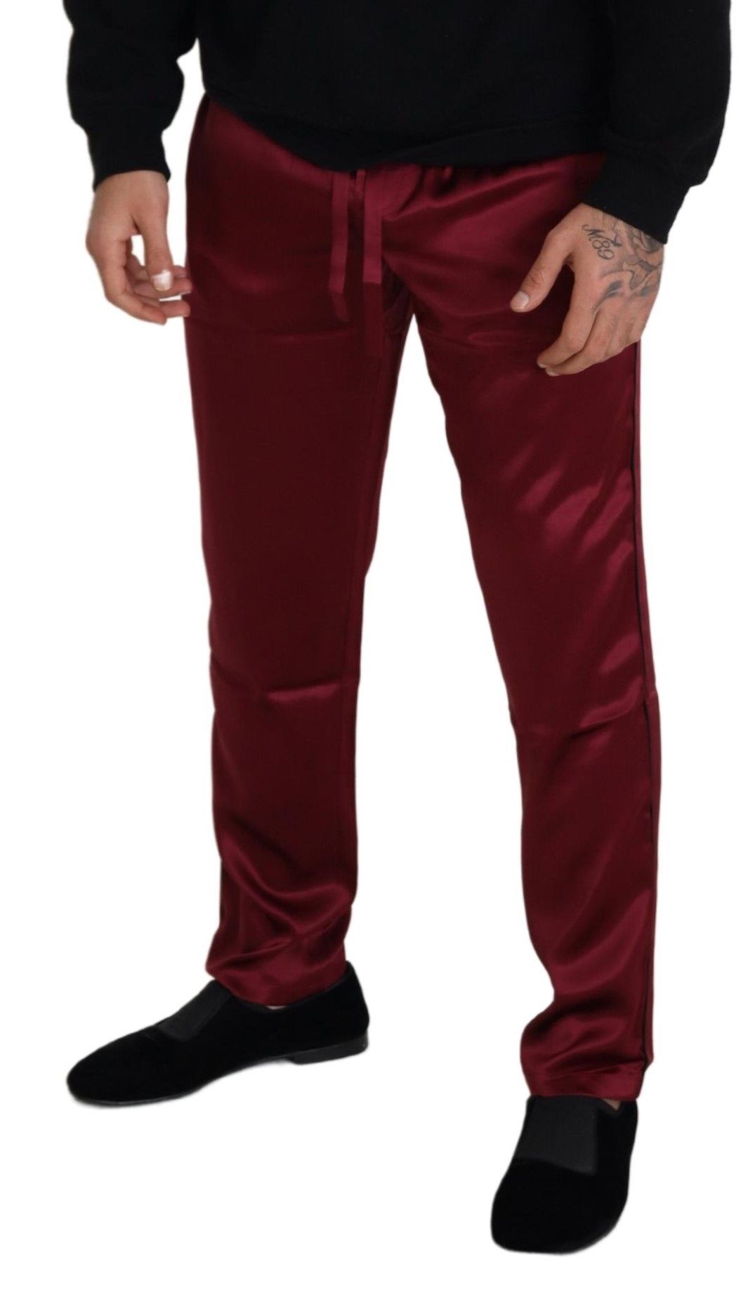 Bordeaux Silk DG Sleep Lounge Pants - ventzia