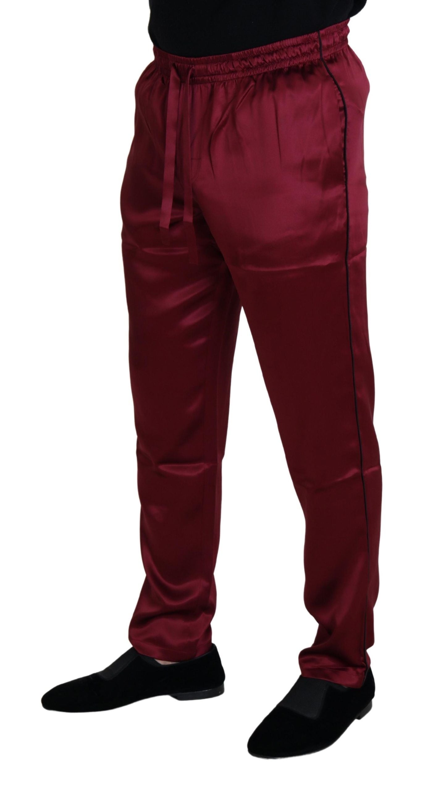 Bordeaux Silk DG Sleep Lounge Pants - ventzia
