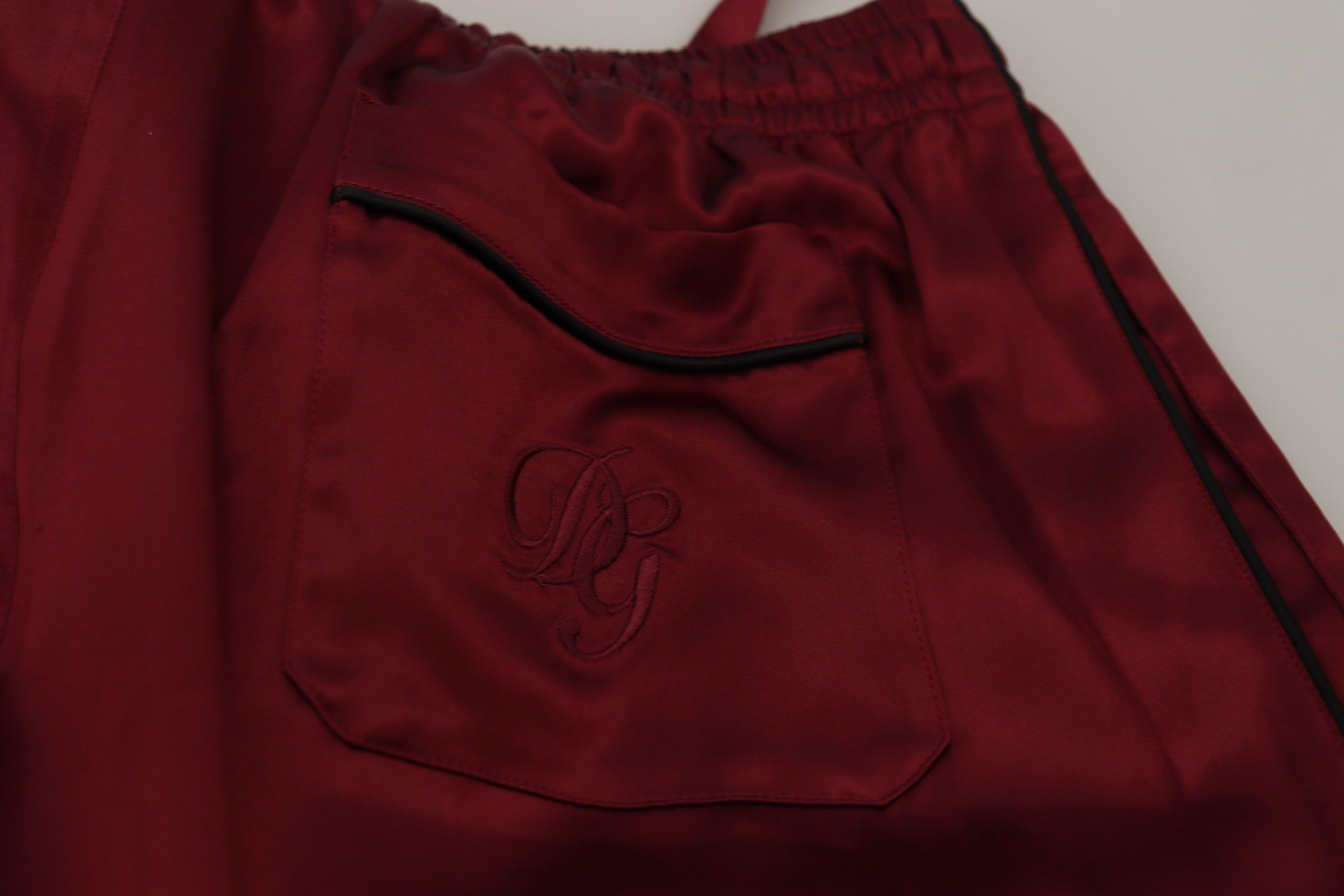 Bordeaux Silk DG Sleep Lounge Pants - ventzia