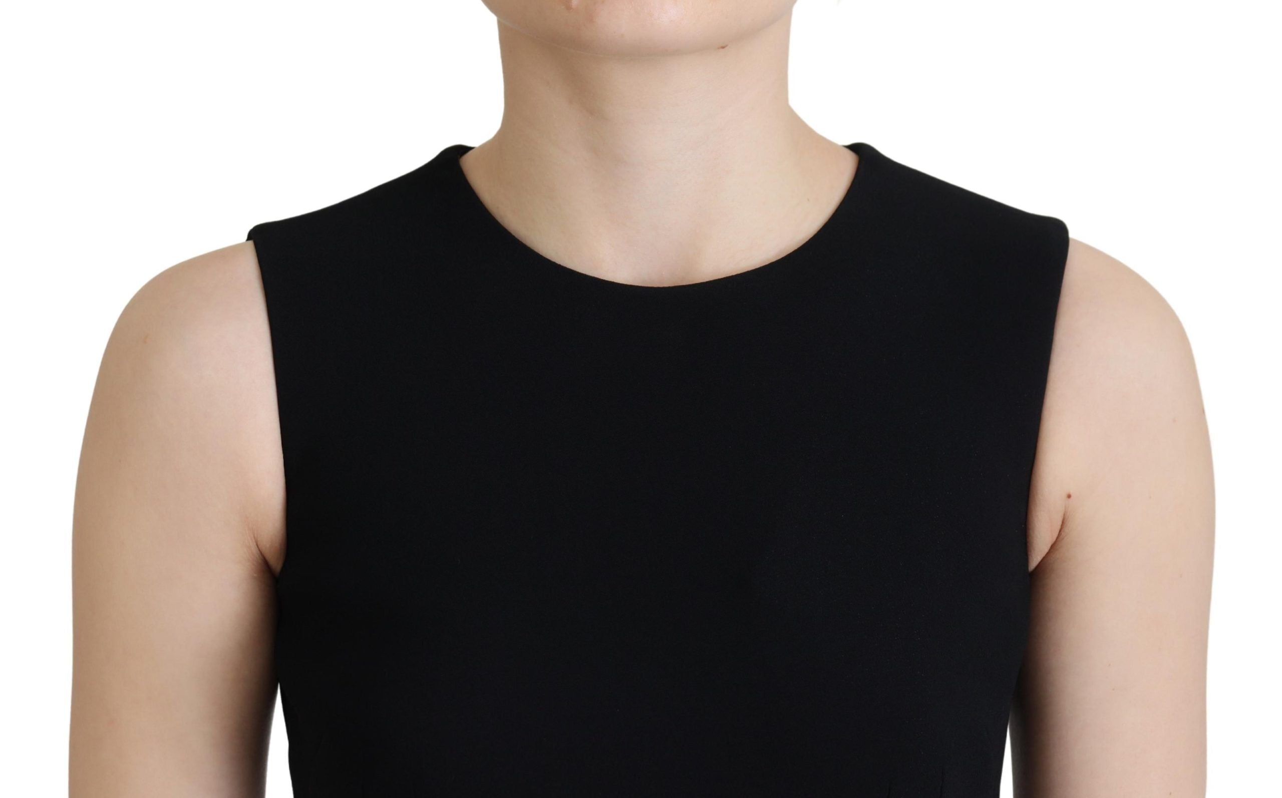 Black Dress Sheath Flare Viscose Dress - ventzia