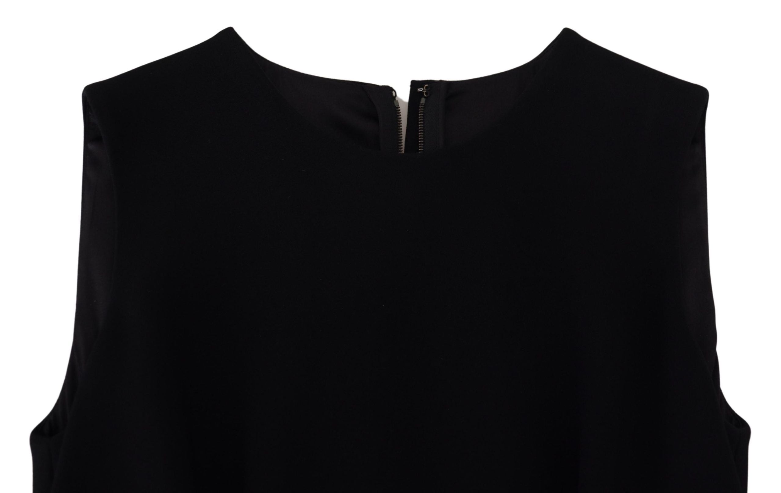 Black Dress Sheath Flare Viscose Dress - ventzia