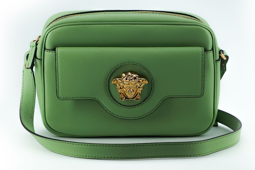 Elegant Mint Green Leather Camera Case Bag - ventzia