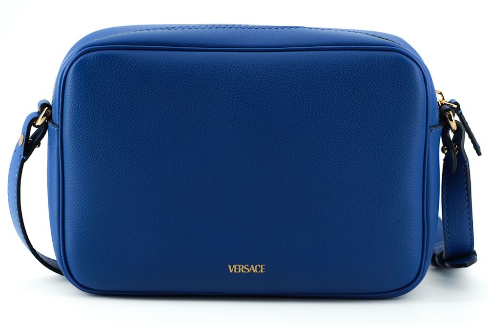 Elegant Blue Calf Leather Camera Case Bag - ventzia