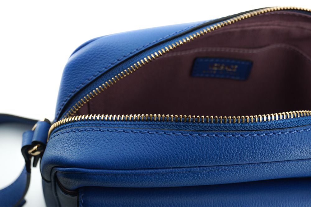 Elegant Blue Calf Leather Camera Case Bag - ventzia