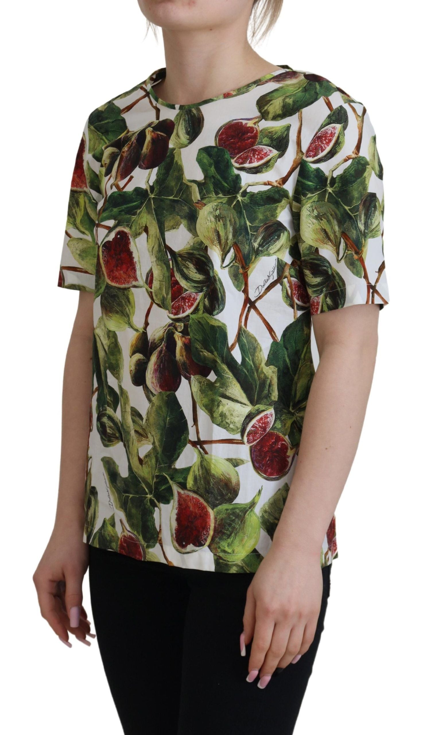 Crew-neck Cotton Top Blouse Fruit T-shirt - ventzia