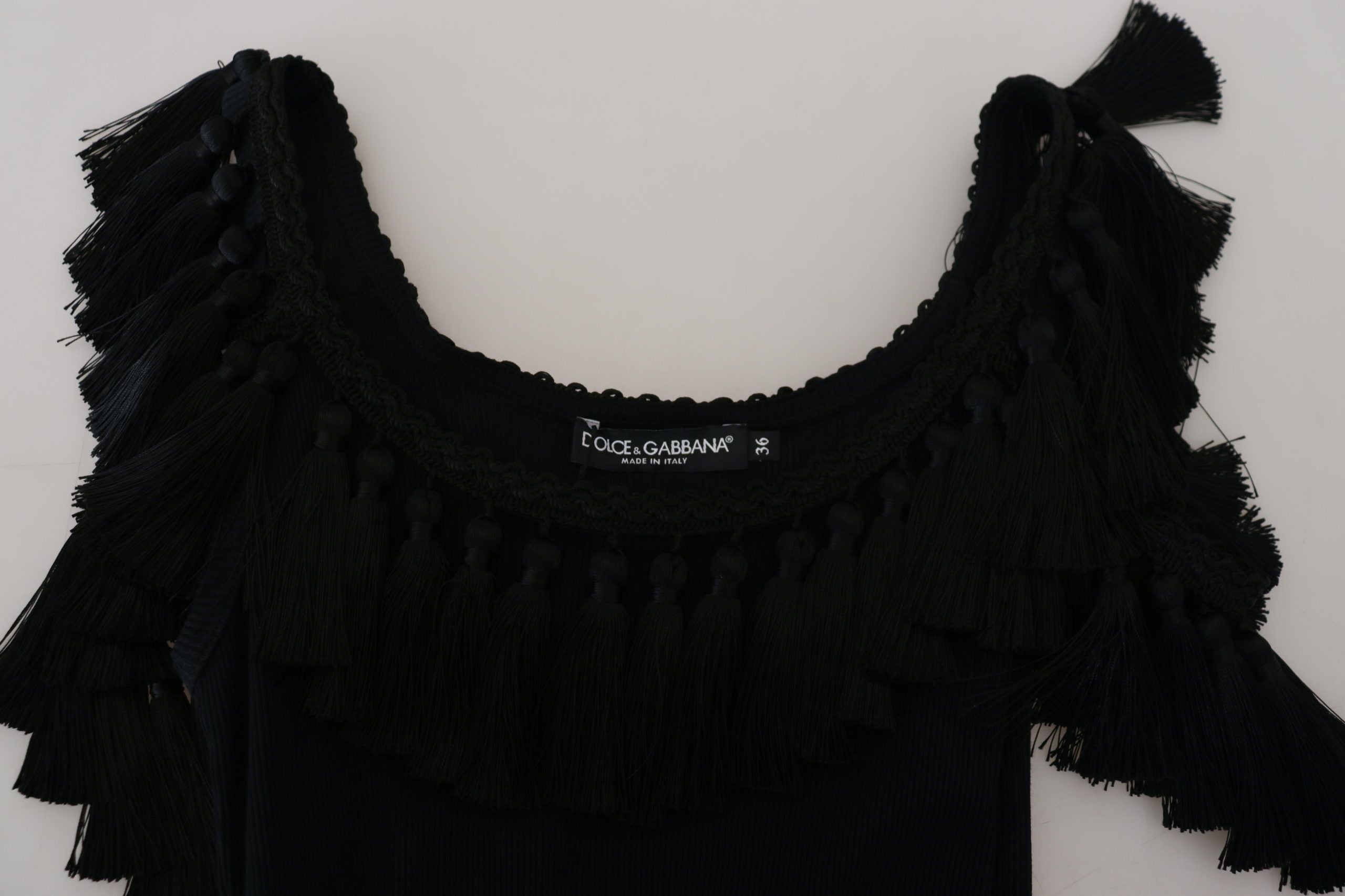 Black Tank Top Blouse Tassle Cotton Blouse - ventzia