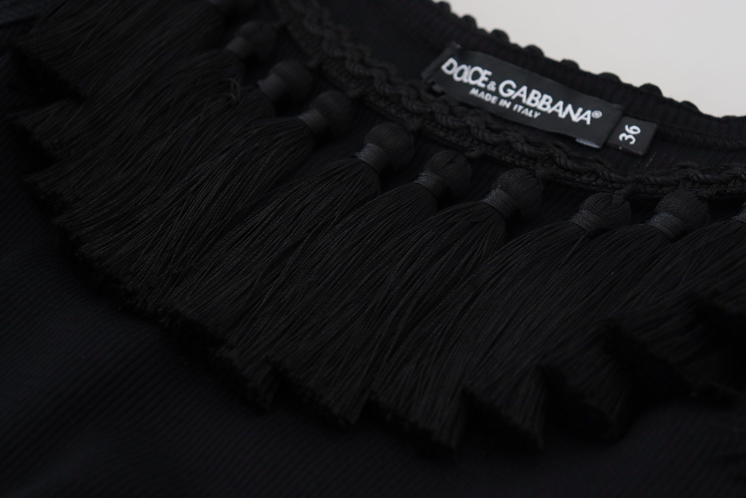 Black Tank Top Blouse Tassle Cotton Blouse - ventzia