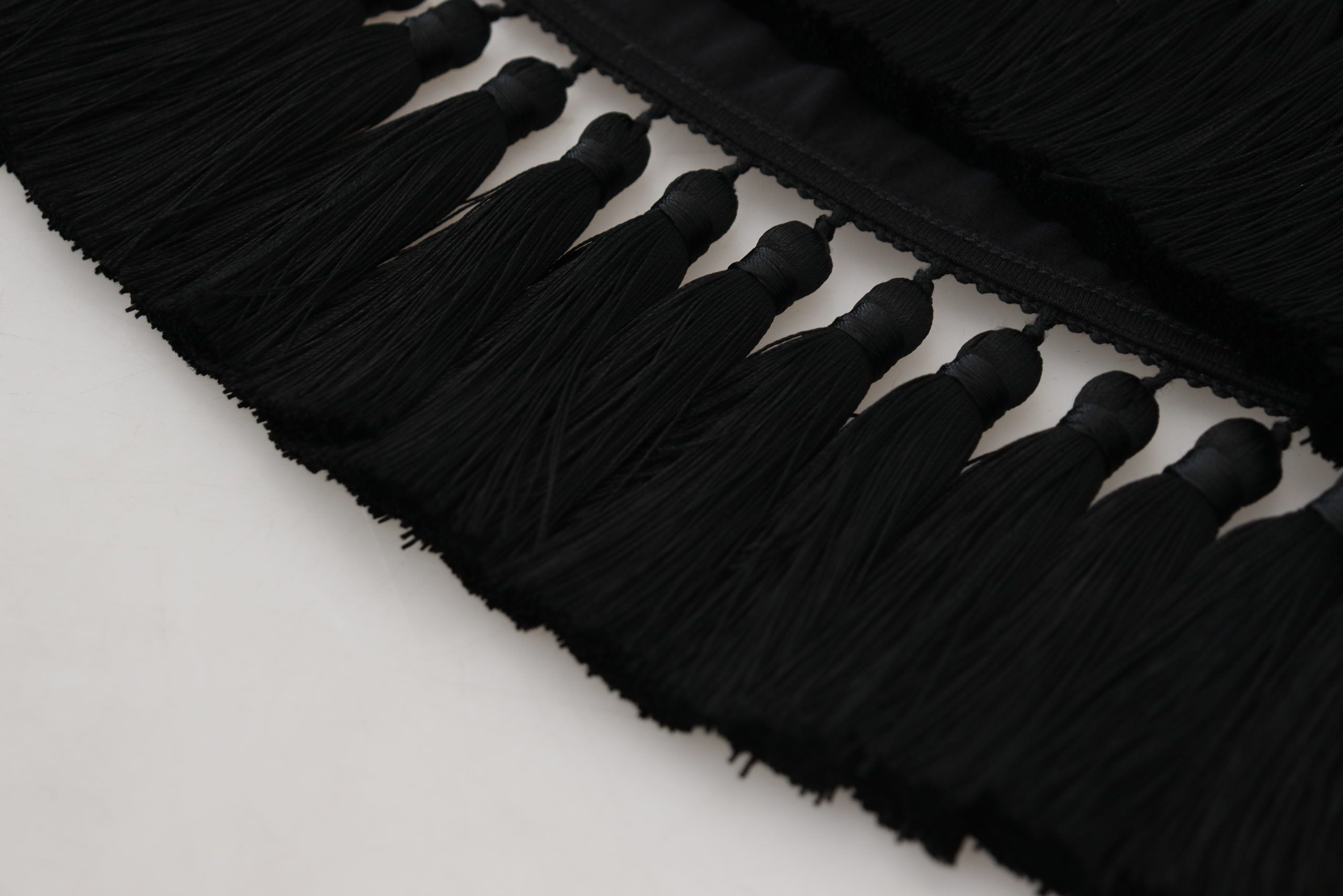 Black T-shirt Blouse Tassle Cotton Blouse - ventzia