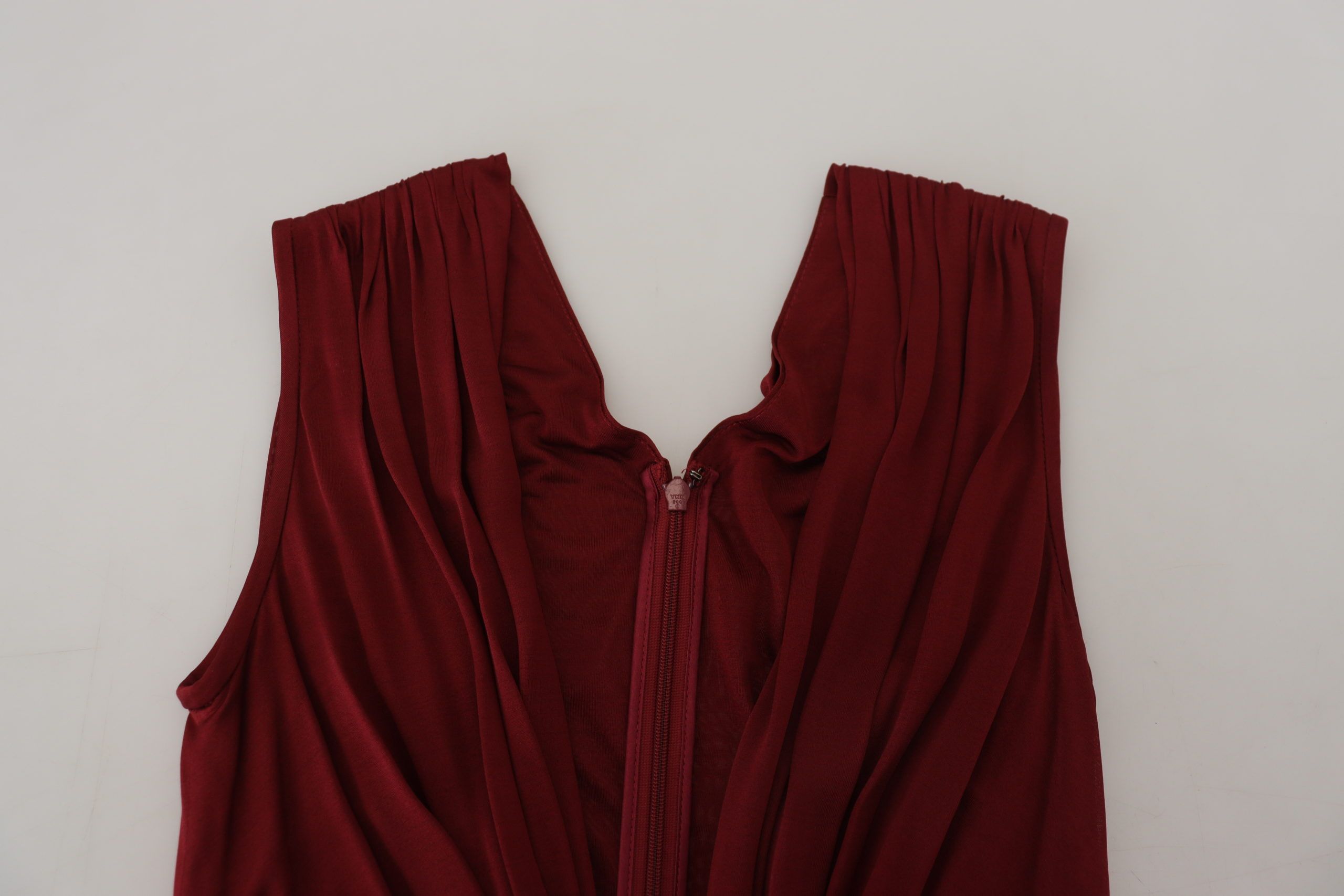 Bordeaux Silk Stretch Top Vest Blouse - ventzia
