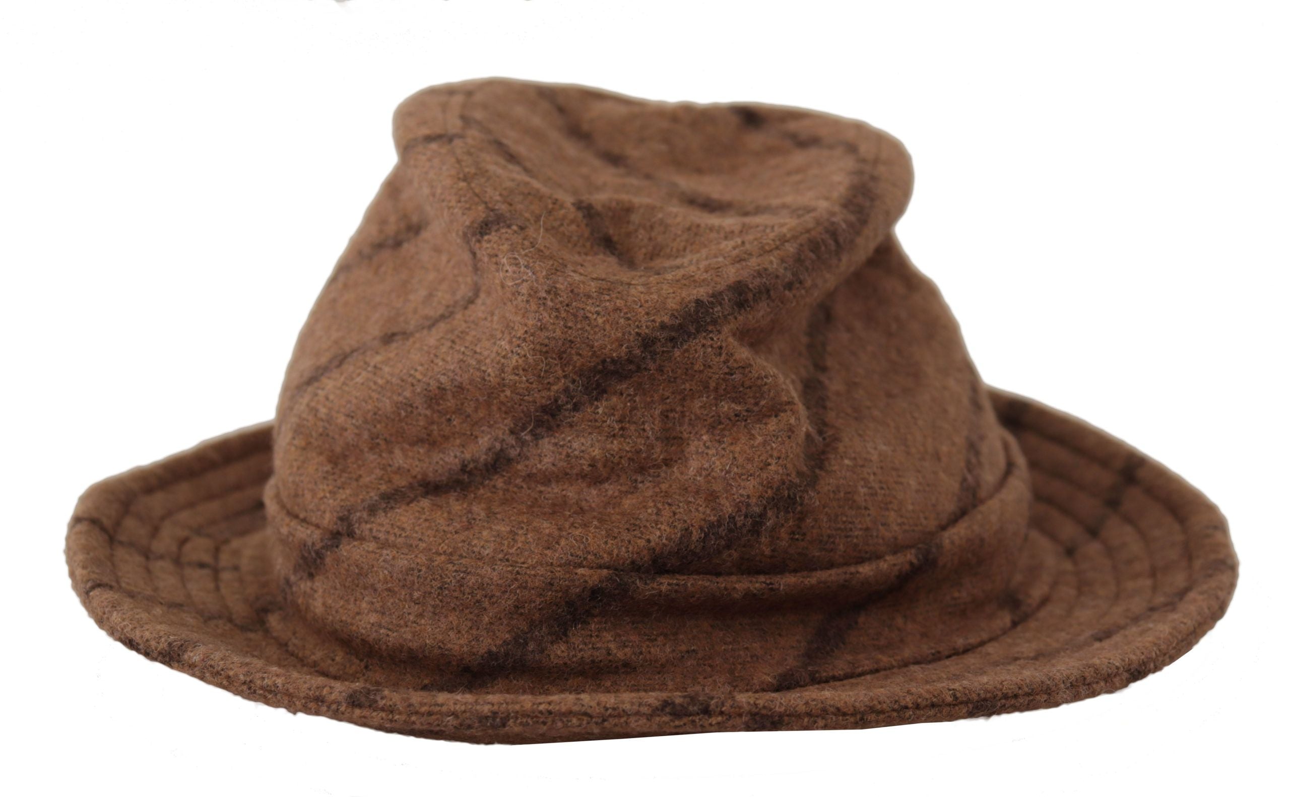 Brown Fedora Striped Print Summer Hat - ventzia