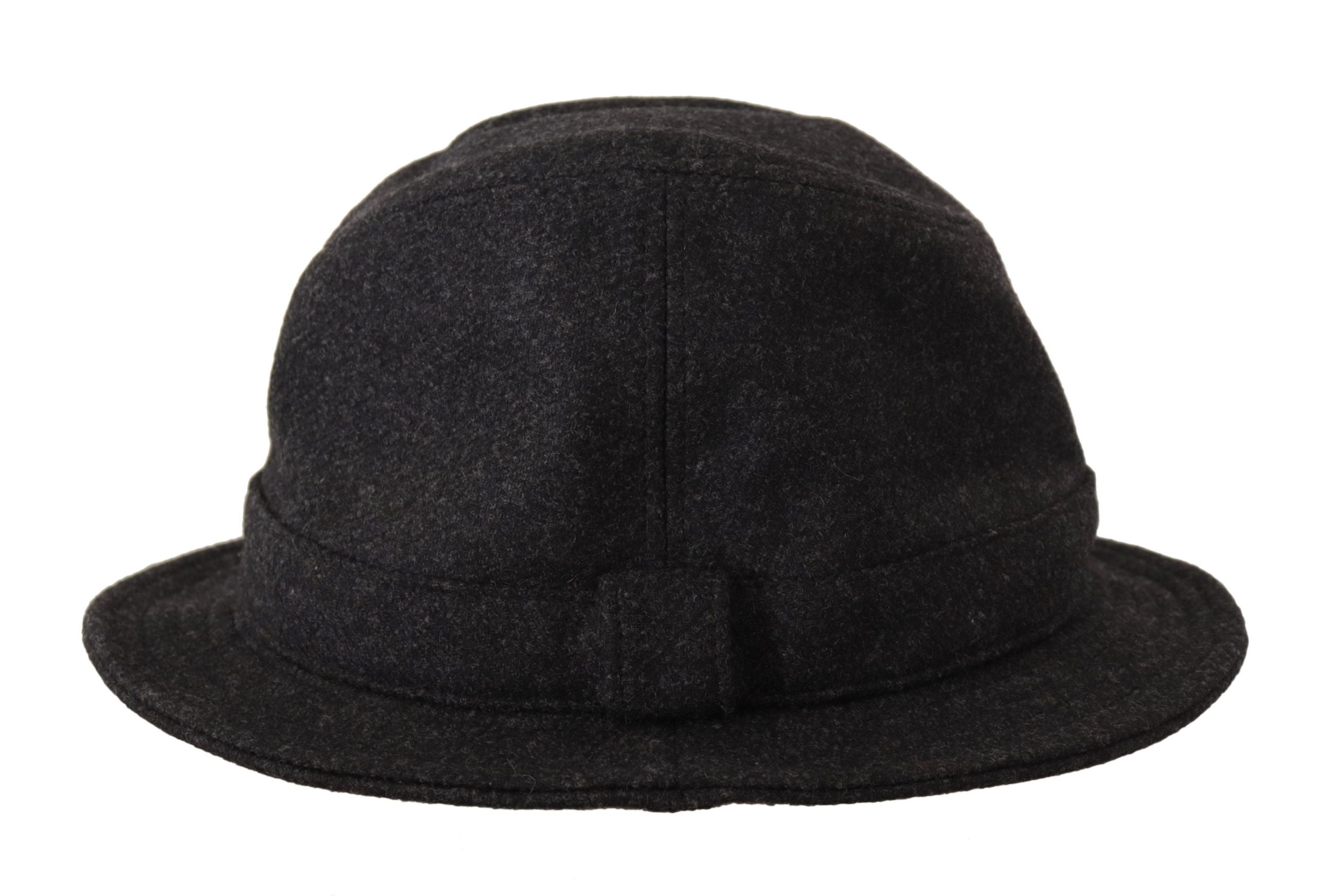Gray Virgin Wool Logo Fedora Trilby Cappello Hat - ventzia