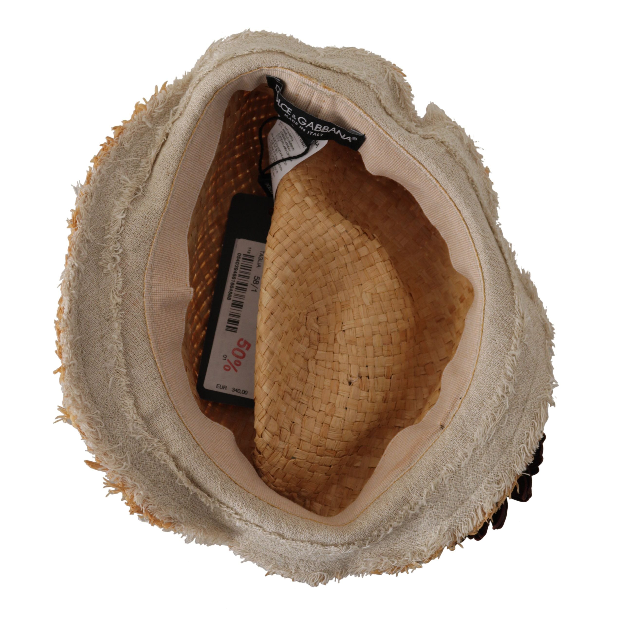 Yellow Ribbon Floral Embellished Straw Hat - ventzia