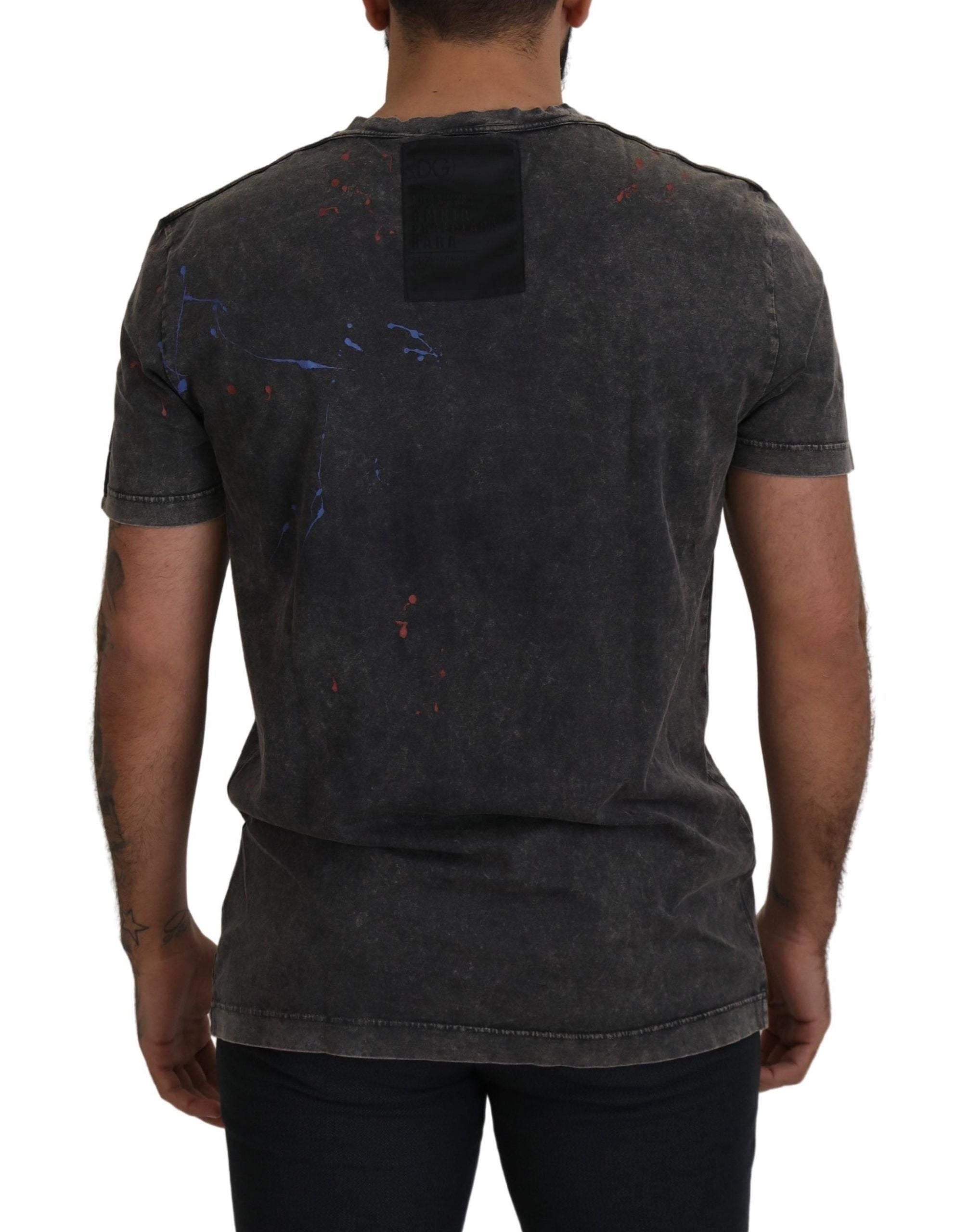 Gray Discolored Effect DG Logo T-shirt - ventzia