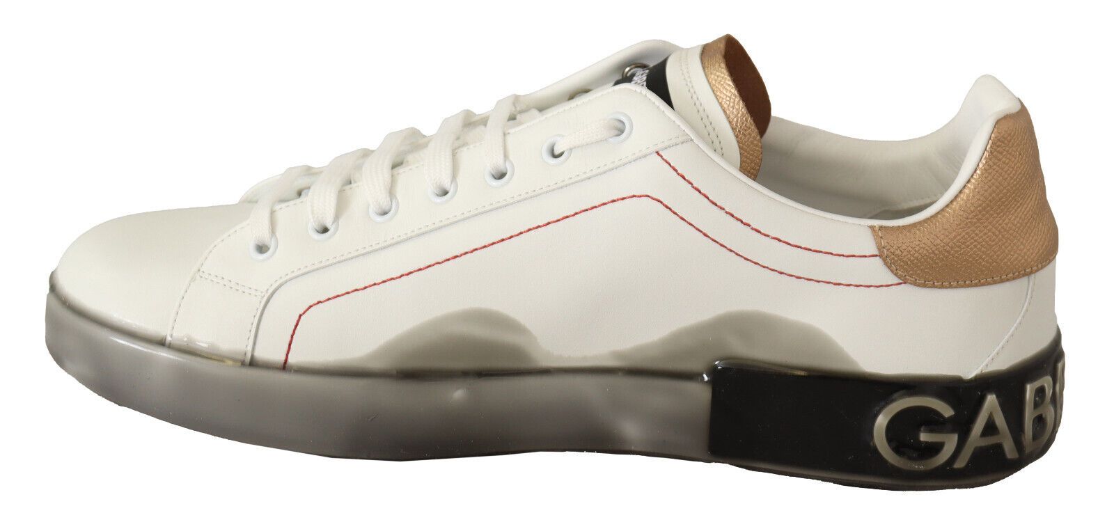 White Gold Leather Low Top Sneakers Casual Shoes - ventzia