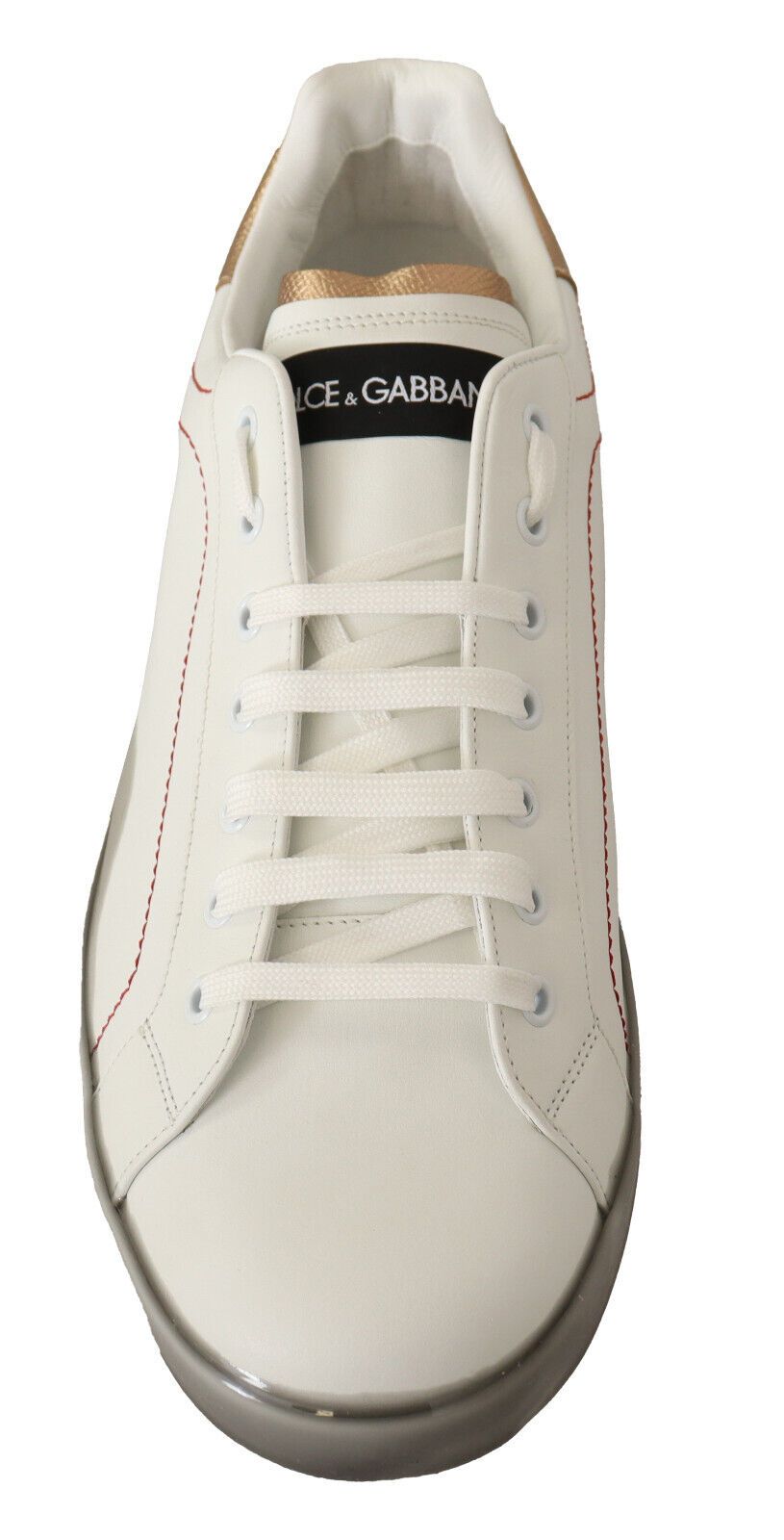 White Gold Leather Low Top Sneakers Casual Shoes - ventzia