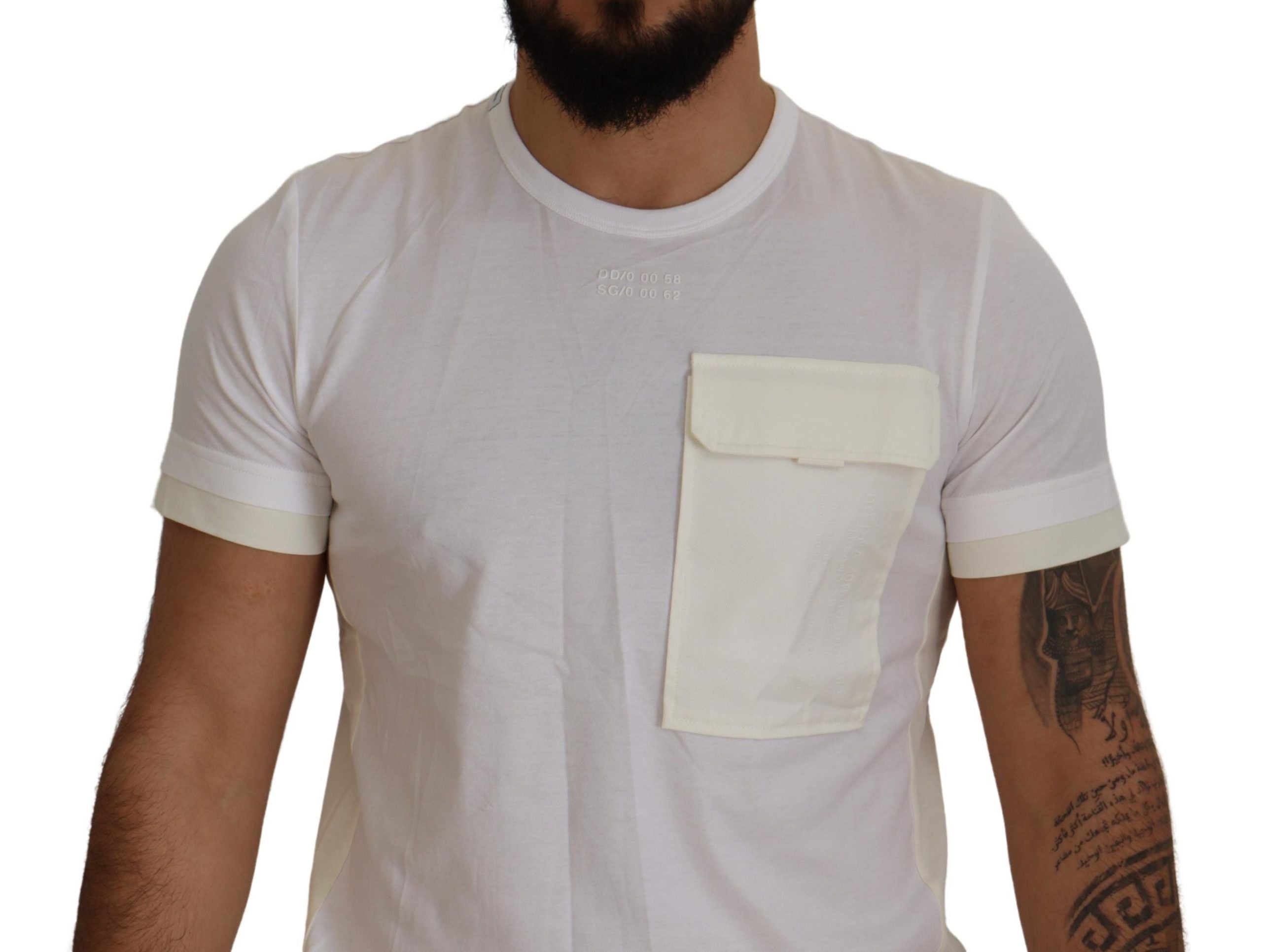 White Flap Pocket Short Sleeves T-shirt - ventzia