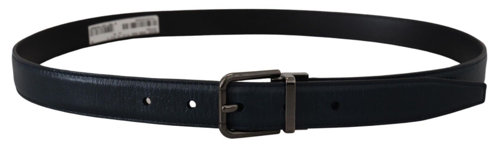 Blue Leather Silver Metal Buckle Vintage Belt - ventzia