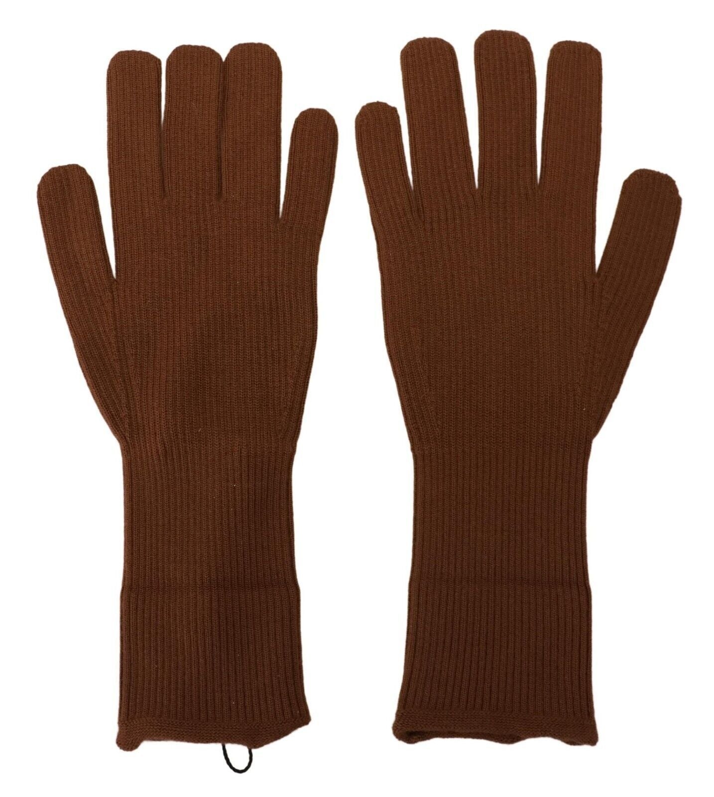 Brown Cashmere Knitted Hands Mitten Mens Gloves - ventzia