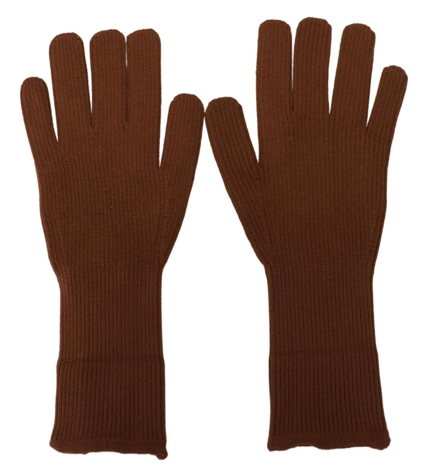 Brown Cashmere Knitted Hands Mitten Mens Gloves - ventzia