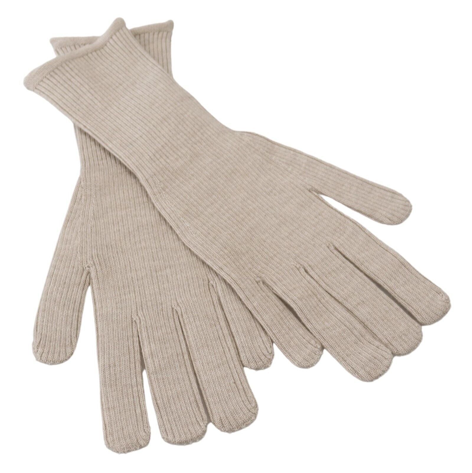 Ivory Cashmere Silk Hands Mitten Mens Gloves - ventzia