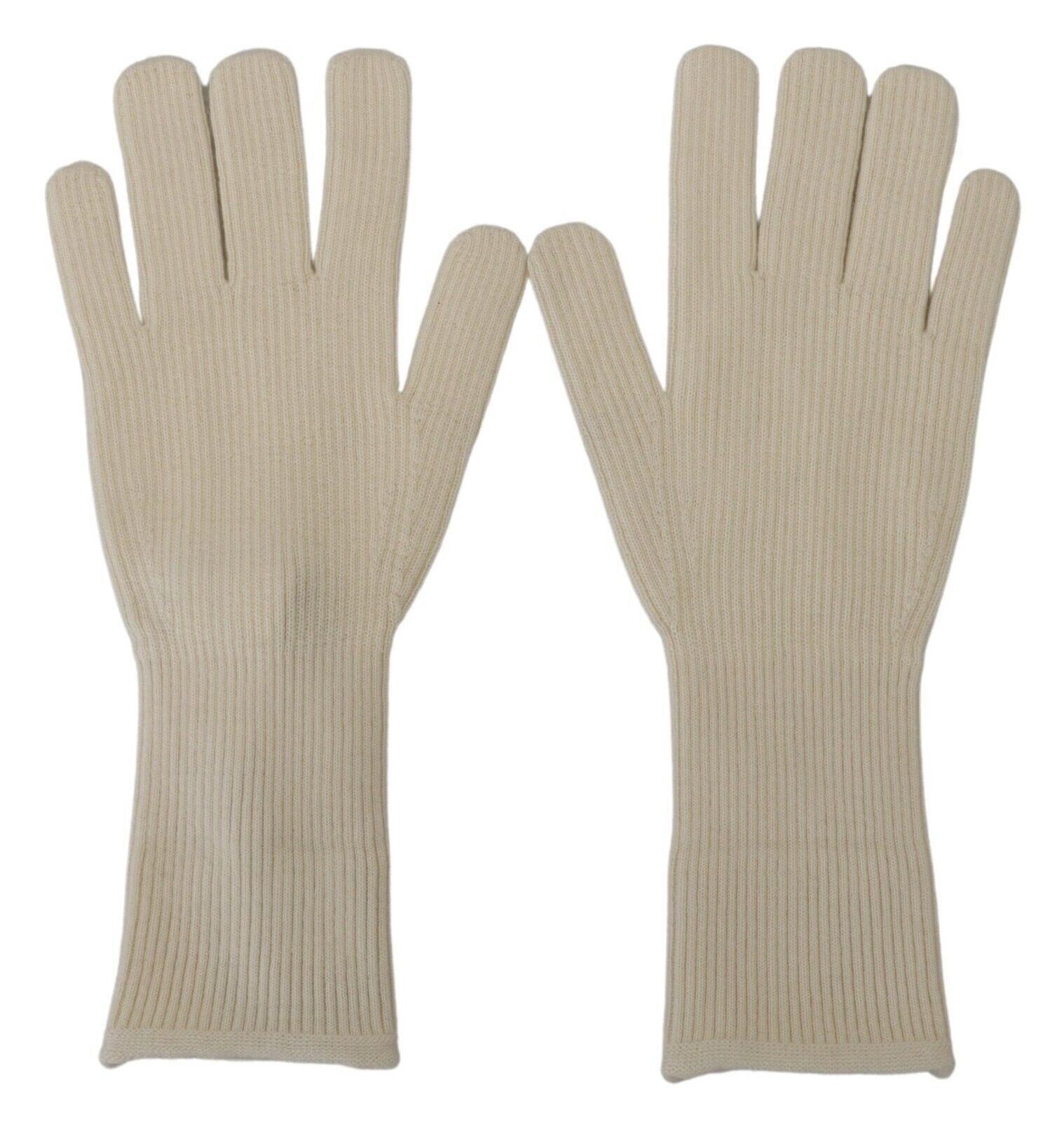 White Cashmere Knitted Hands Mitten Mens Gloves - ventzia