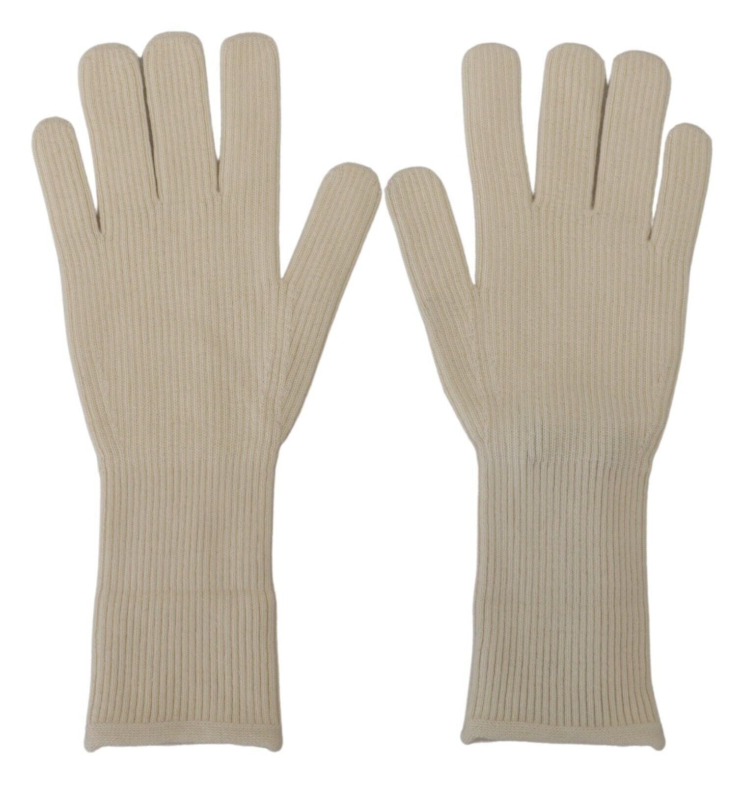 White Cashmere Knitted Hands Mitten Mens Gloves - ventzia
