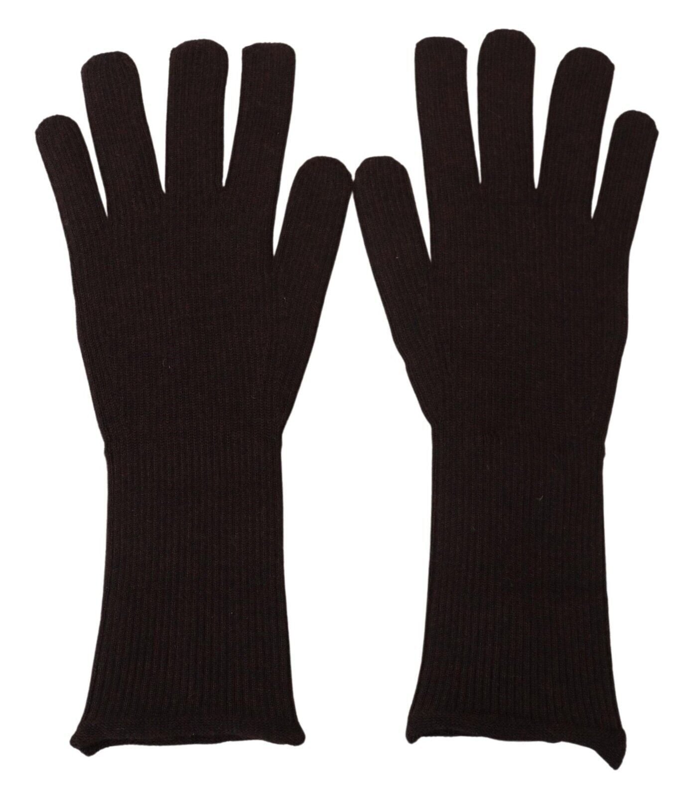 Brown Cashmere Silk Hands Mitten Mens Gloves - ventzia