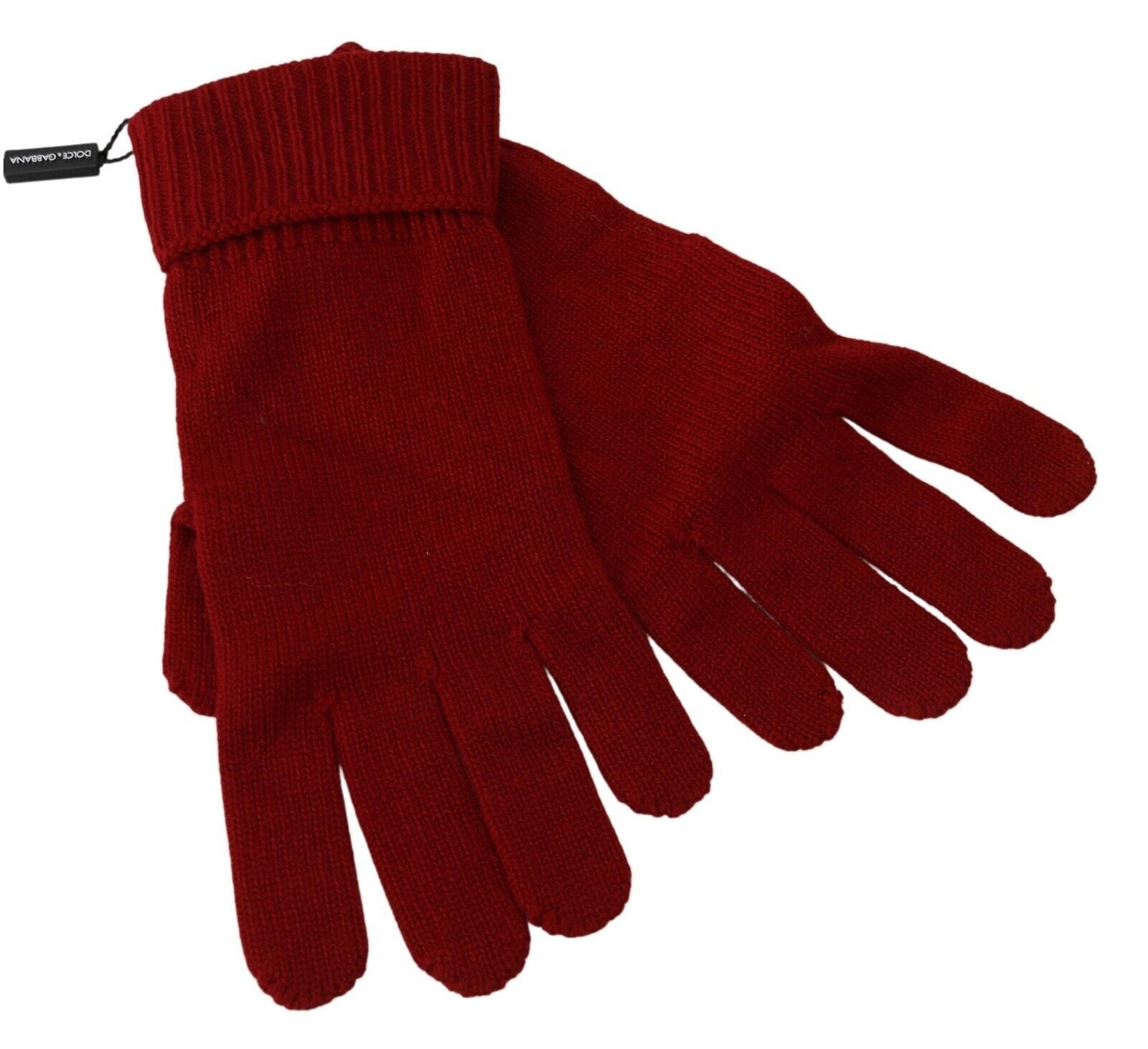 Red 100% Cashmere Knit Hands Mitten Mens Gloves - ventzia