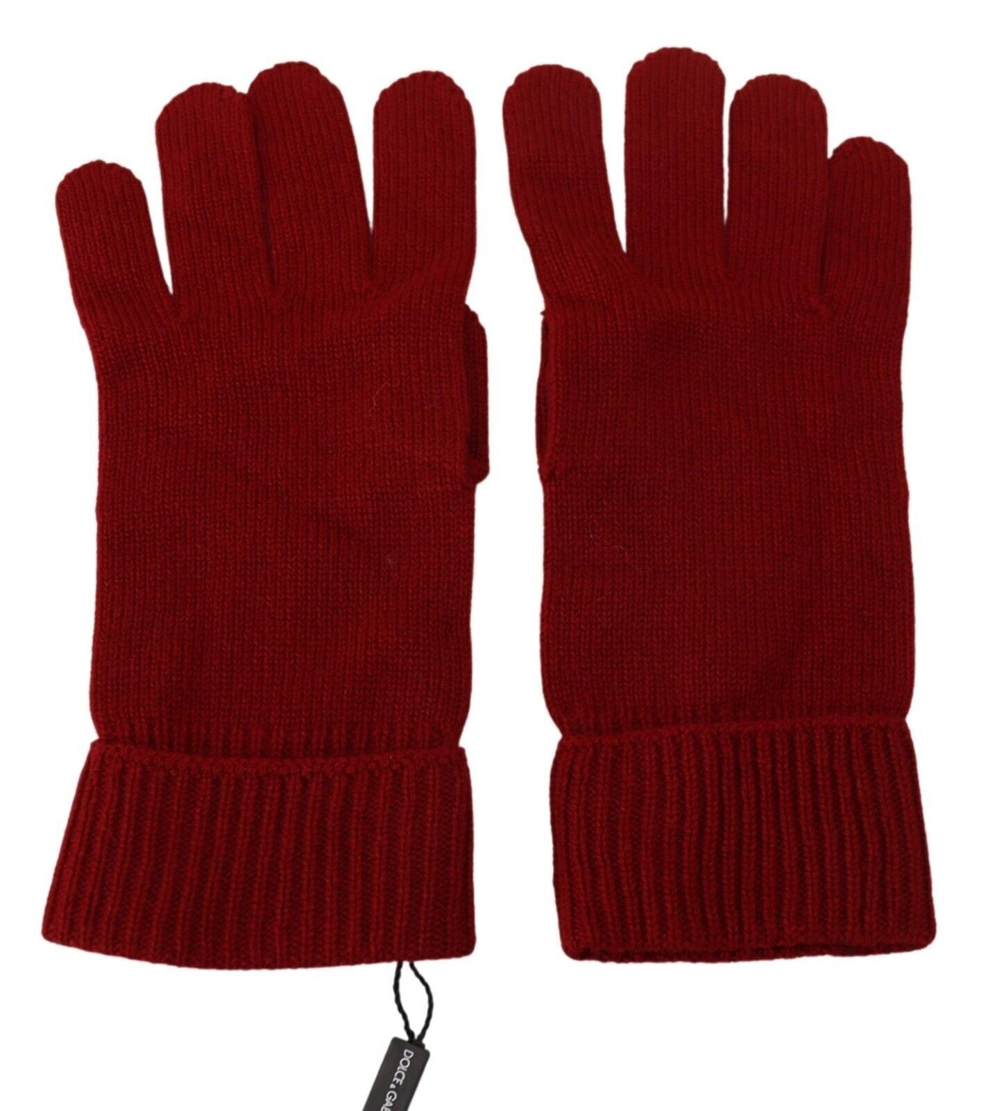 Red 100% Cashmere Knit Hands Mitten Mens Gloves - ventzia