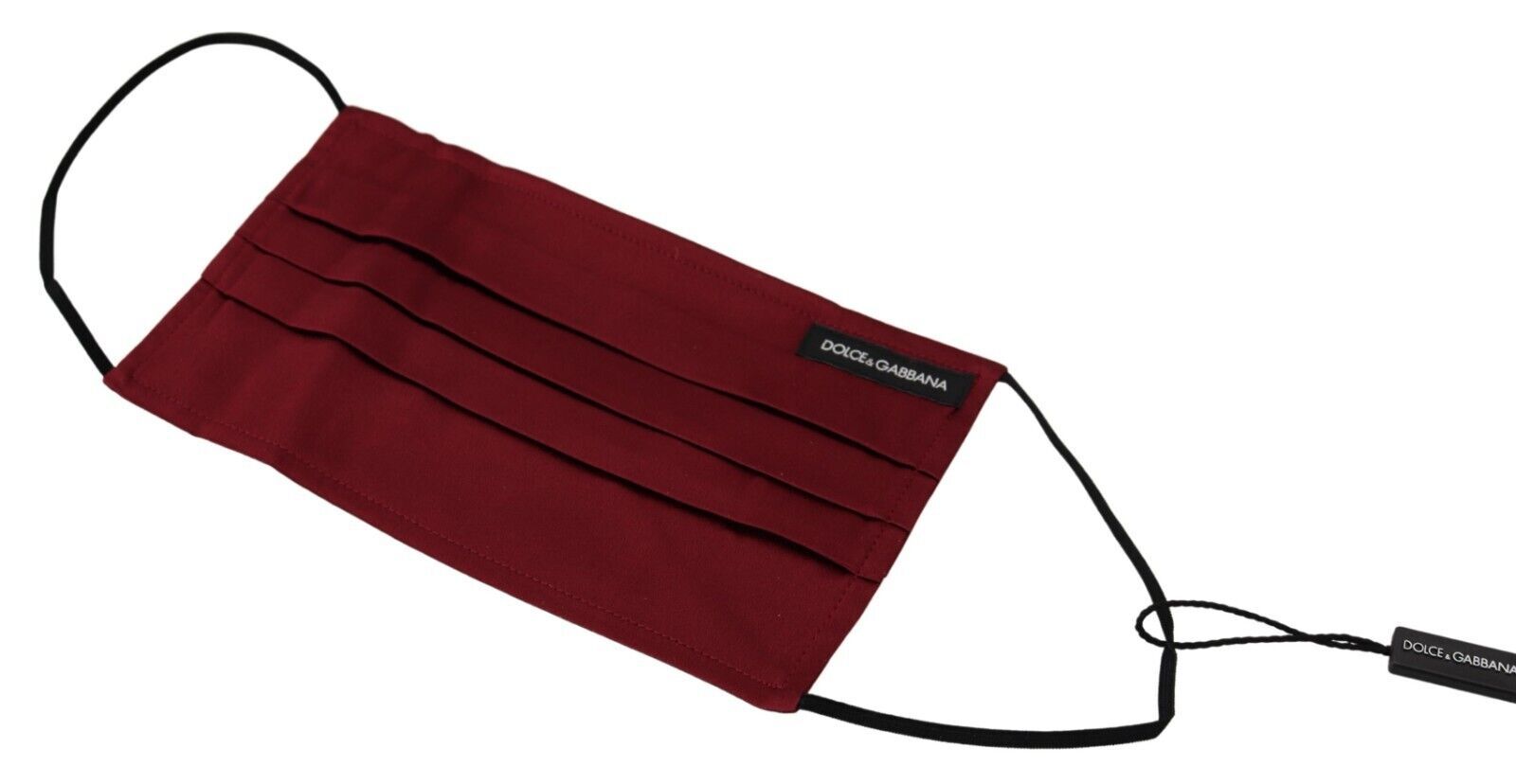 Maroon Silk Pleated Elastic Ear Strap One Size Face Mask - ventzia