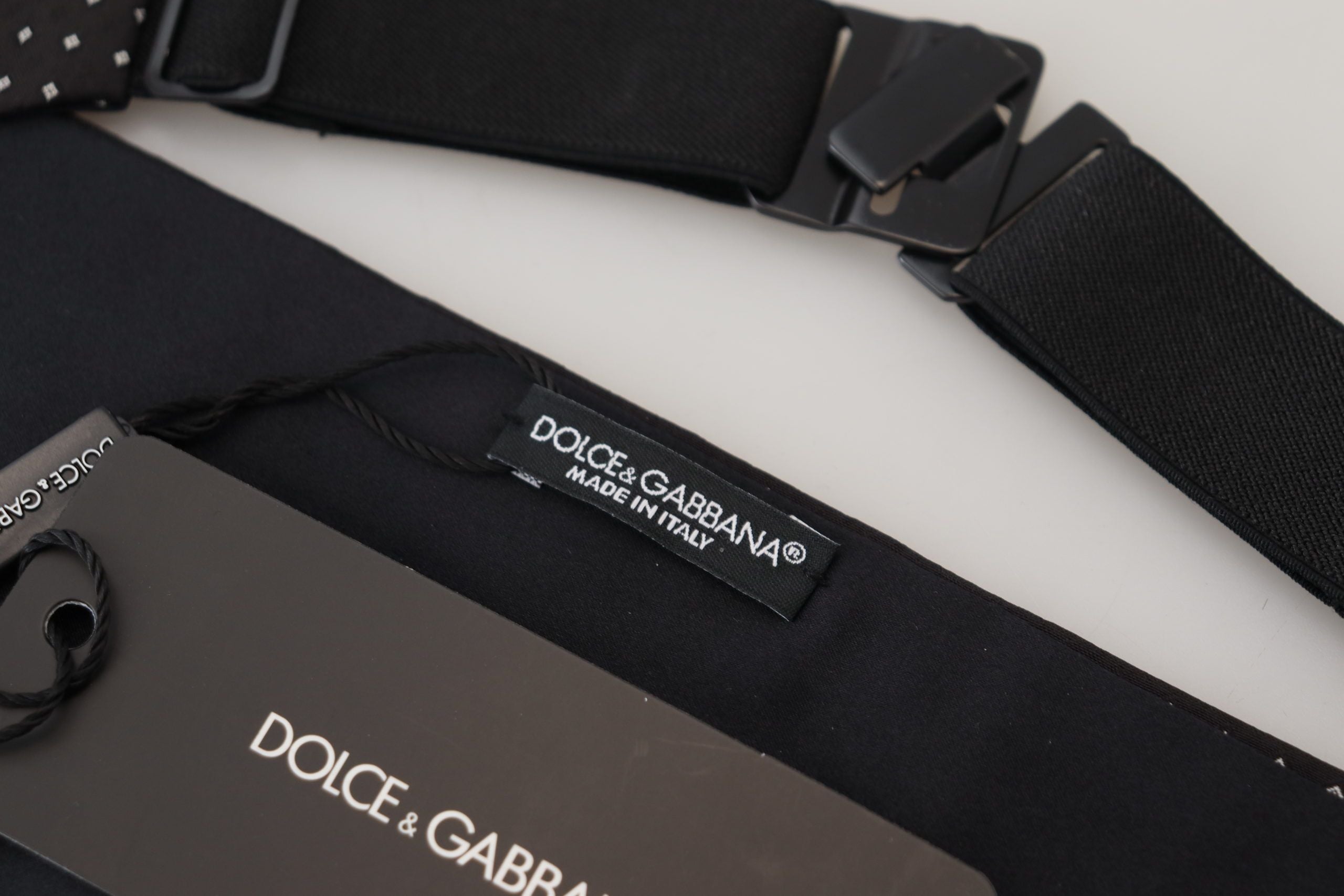 Black Polka Dot Wide Waist Men Belt Cummerband - ventzia