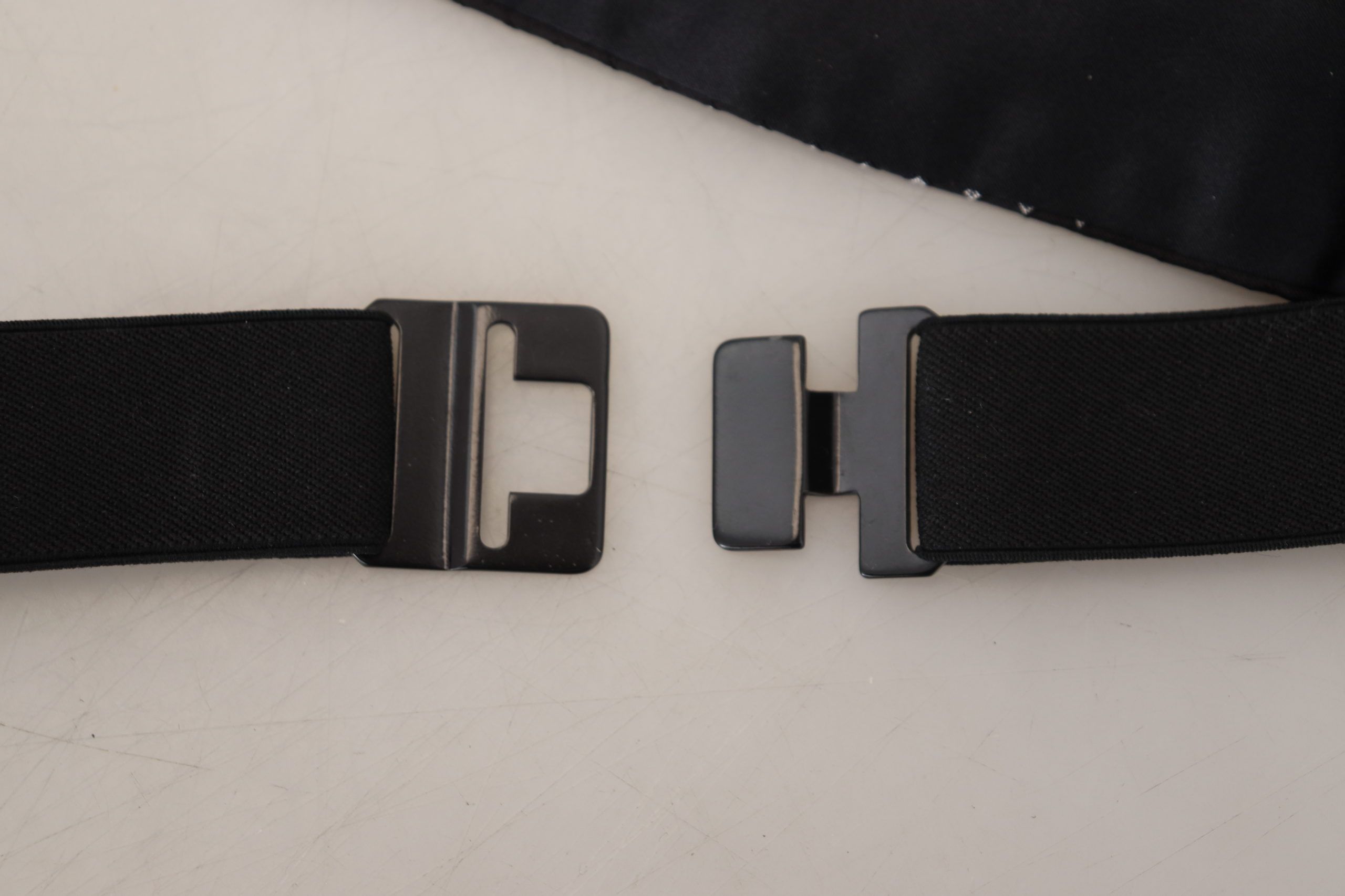 Black Polka Dot Wide Waist Men Belt Cummerband - ventzia