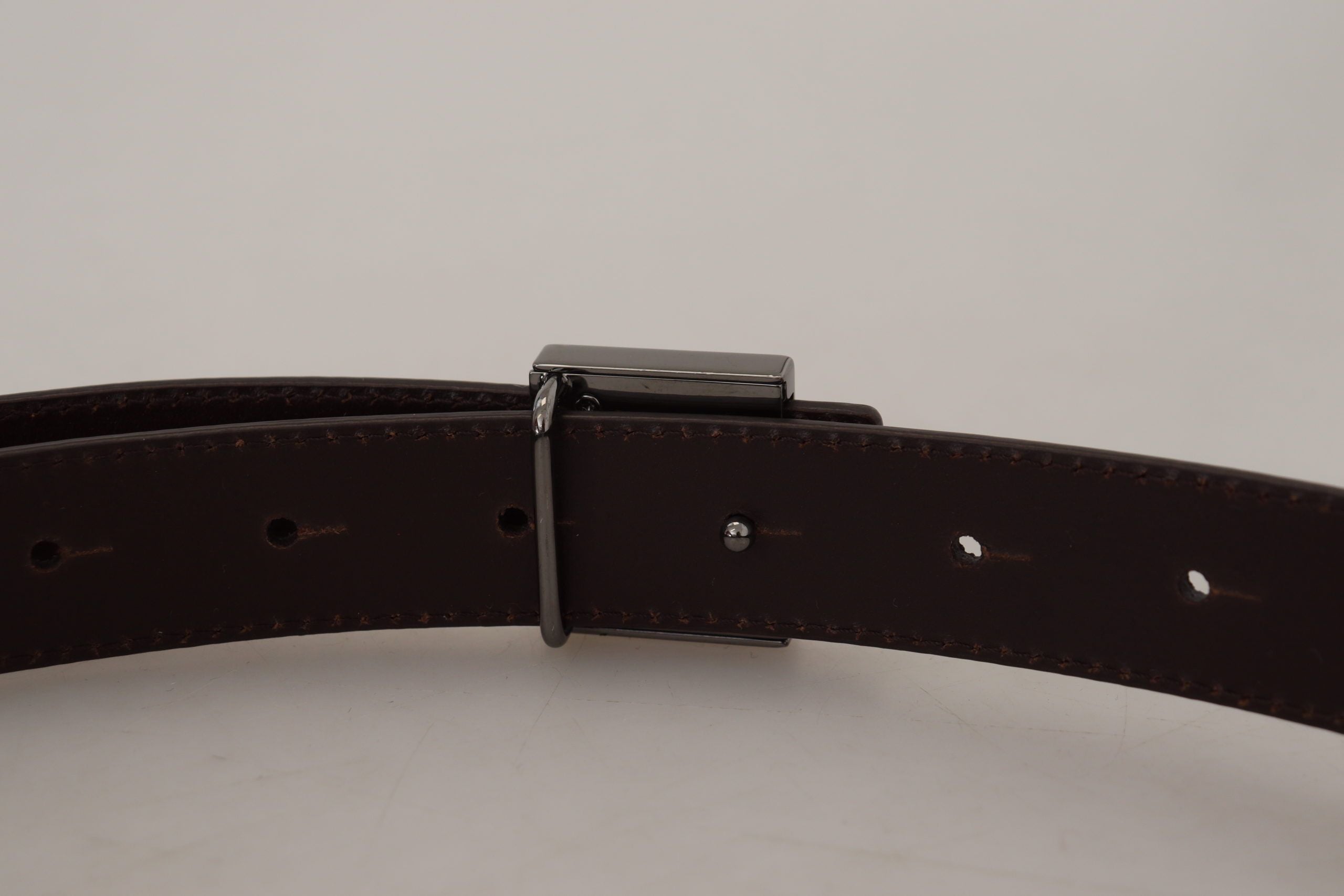 Gold Leather Silver Square Metal Buckle Belt - ventzia