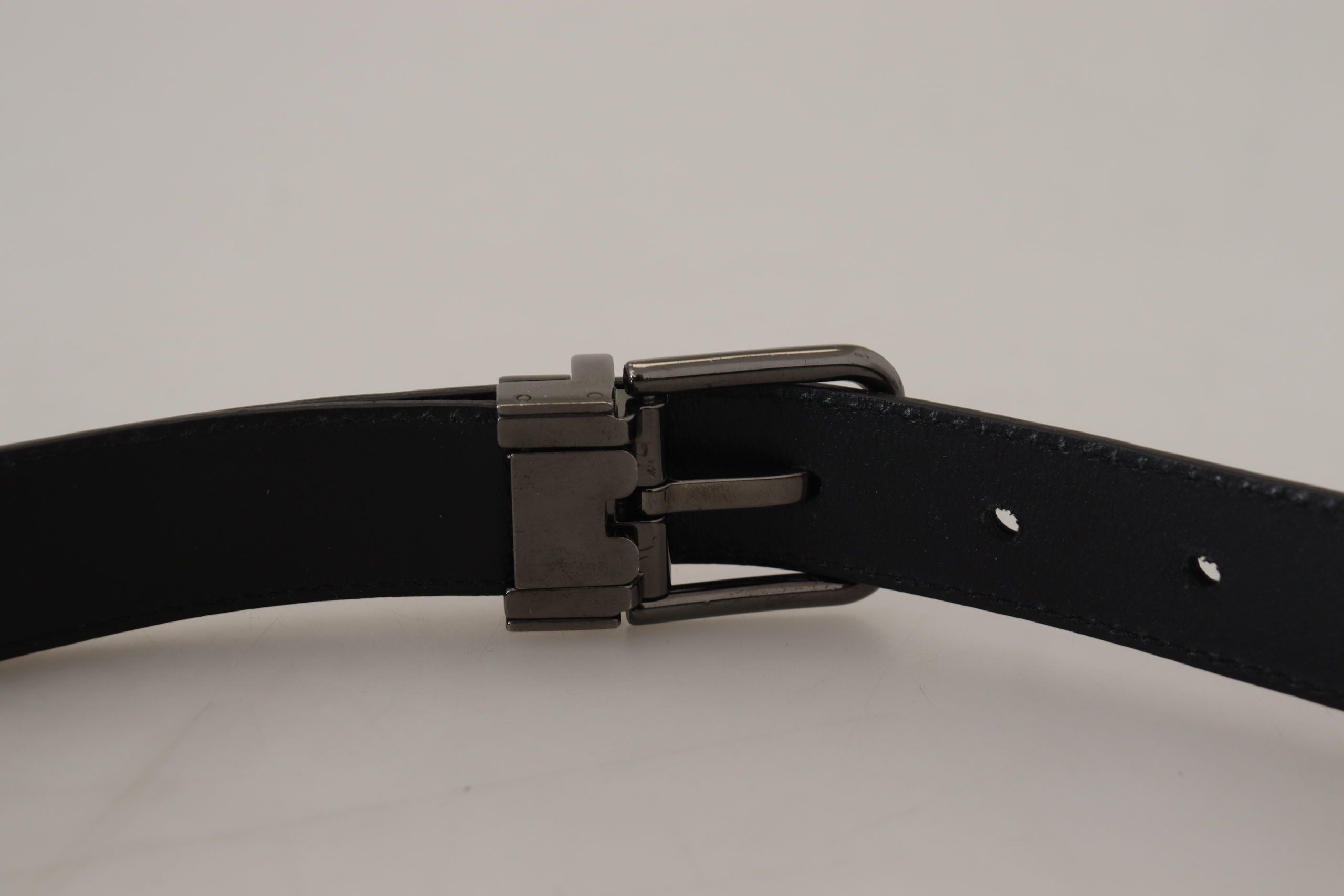 Blue Leather Silver Metal Buckle Vintage Belt - ventzia