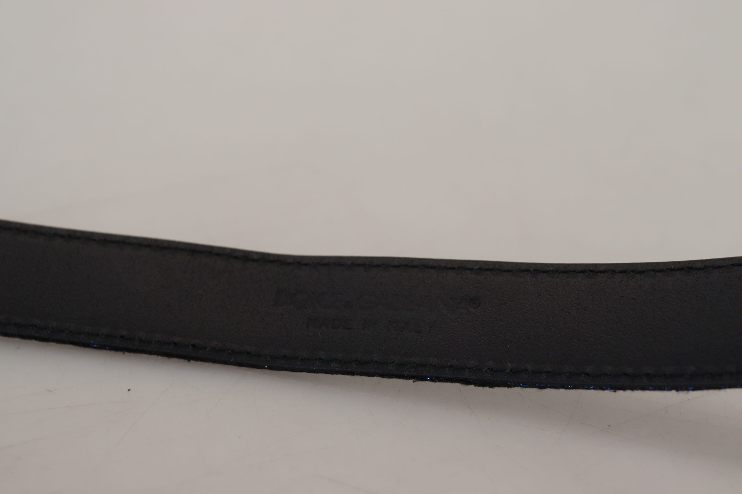 Blue Jacquard Stripe Silver Buckle Belt - ventzia