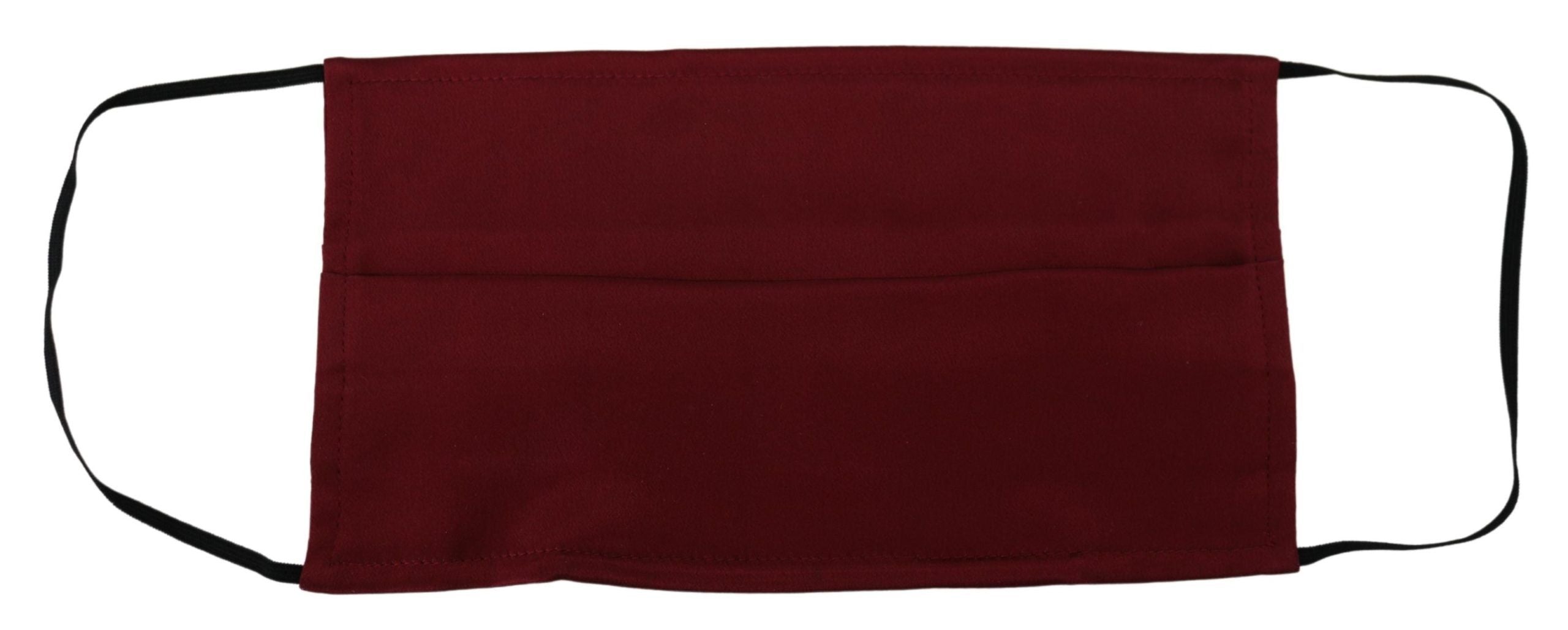 Maroon Silk Pleated Elastic Ear Strap One Size Face Mask - ventzia