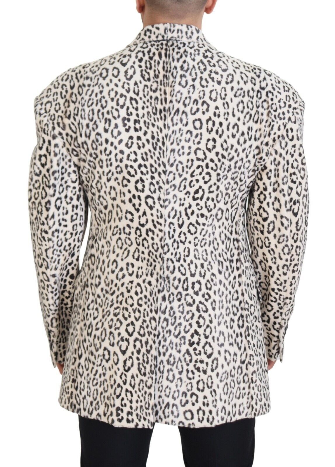 White Leopard Single Breasted Coat Blazer - ventzia
