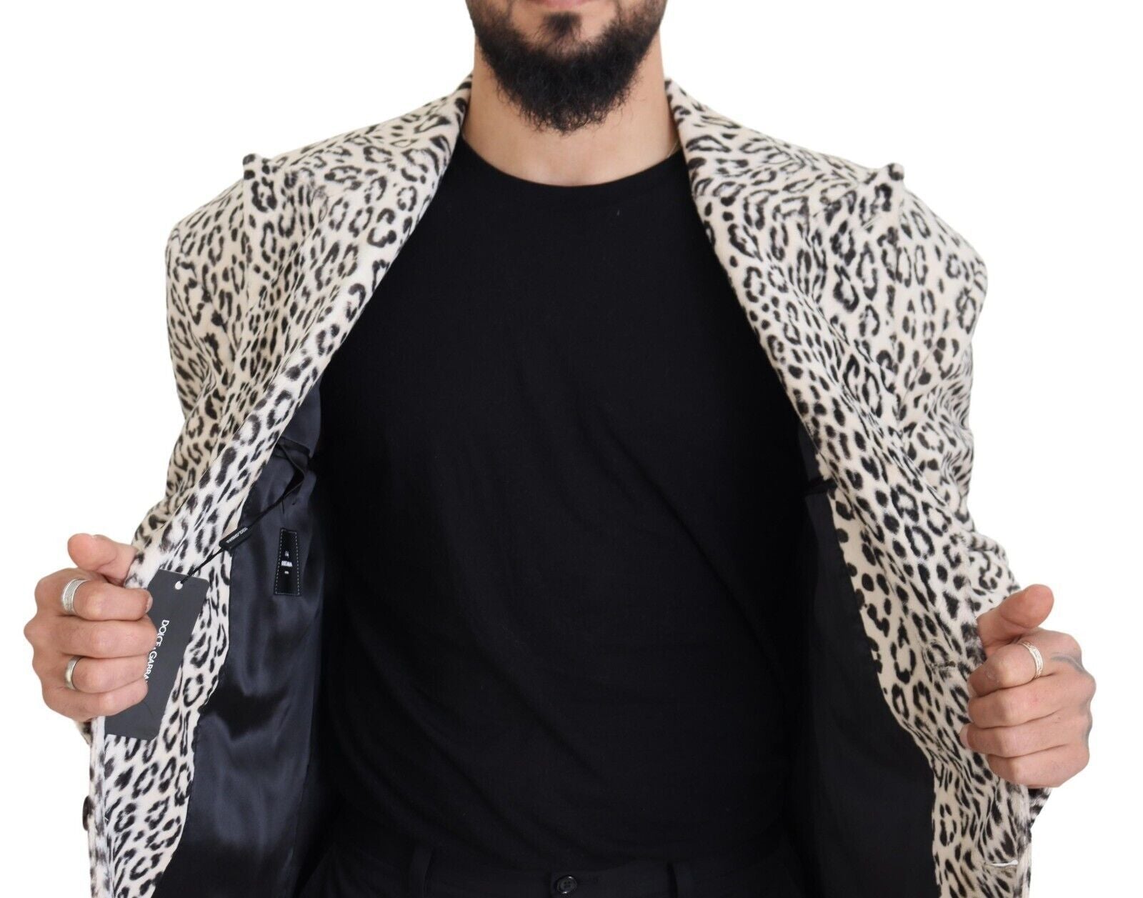 White Leopard Single Breasted Coat Blazer - ventzia